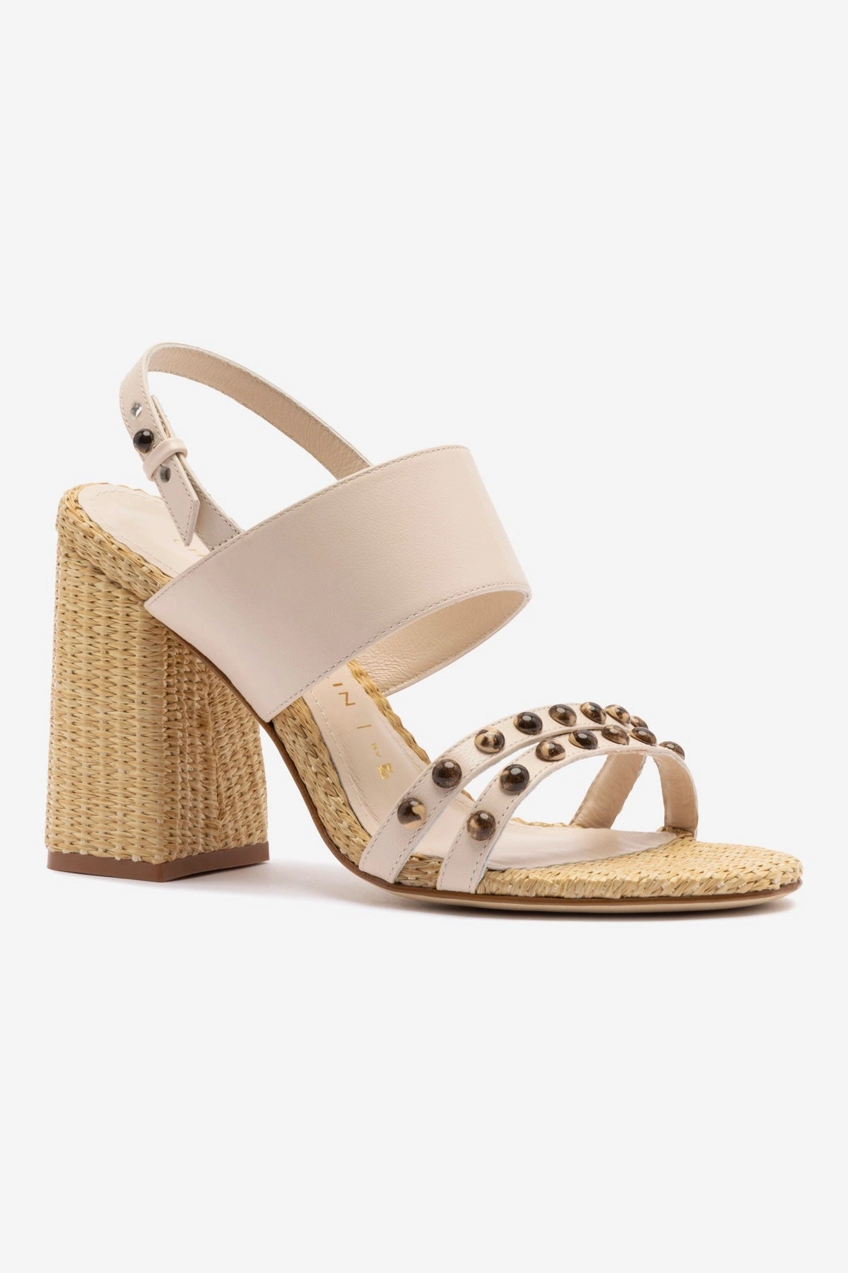 Secure fastening Comfortable For Walking Chloe Gosselin by Larroud?? Margot Sandal In Puff Cream Leather and Natural Raffia