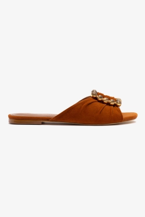 Chloe Gosselin by Larroud?? Nova Flat In Chestnut Suede Town Walk