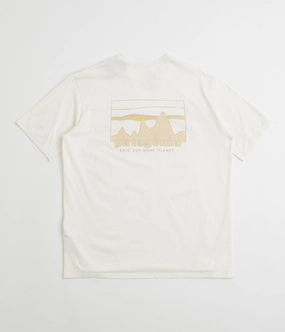 Patagonia 73 Skyline Organic T-Shirt - Birch White Stretchable Weave Trendy Wear