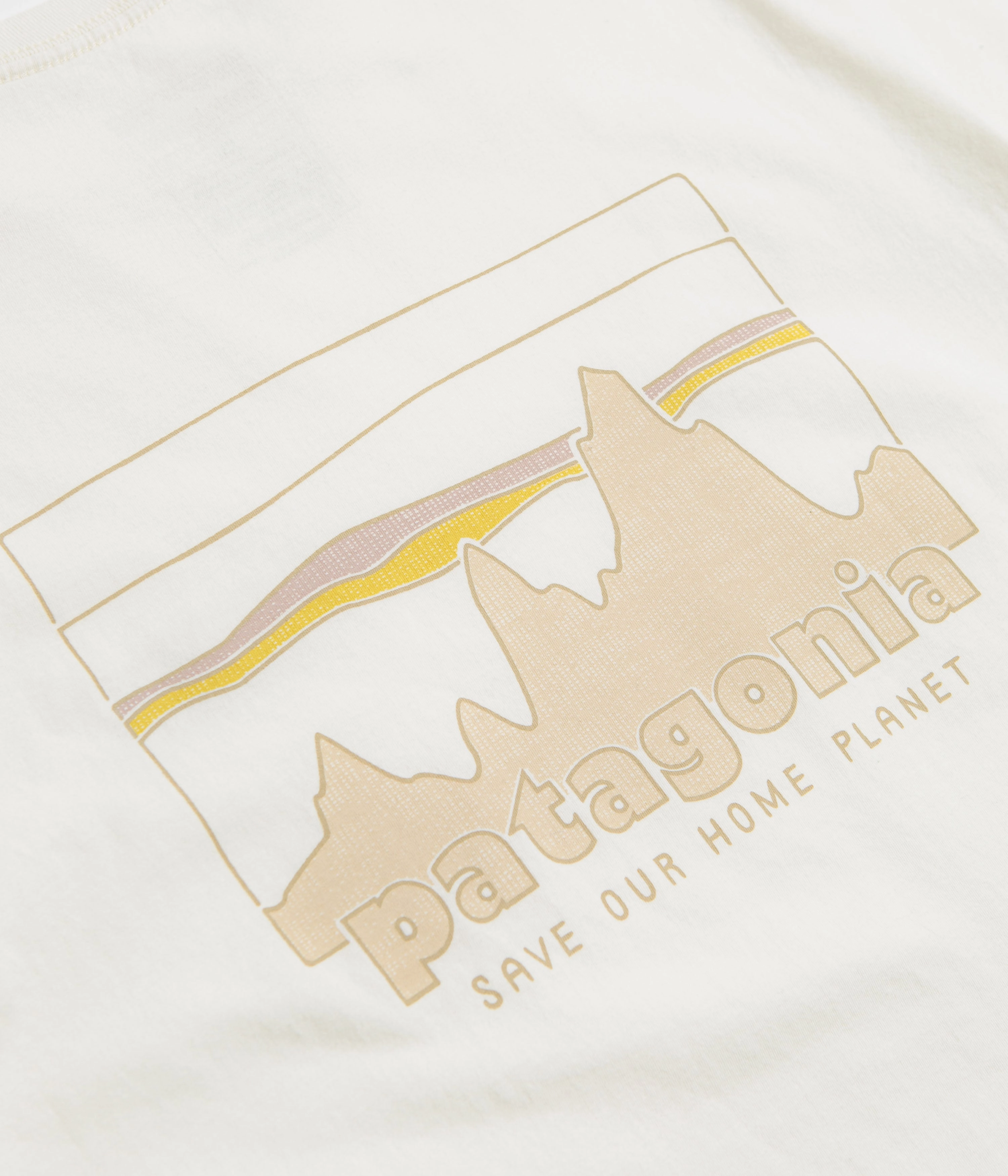 Smooth Neckline Ultimate Fit Patagonia 73 Skyline Organic T-Shirt - Birch White