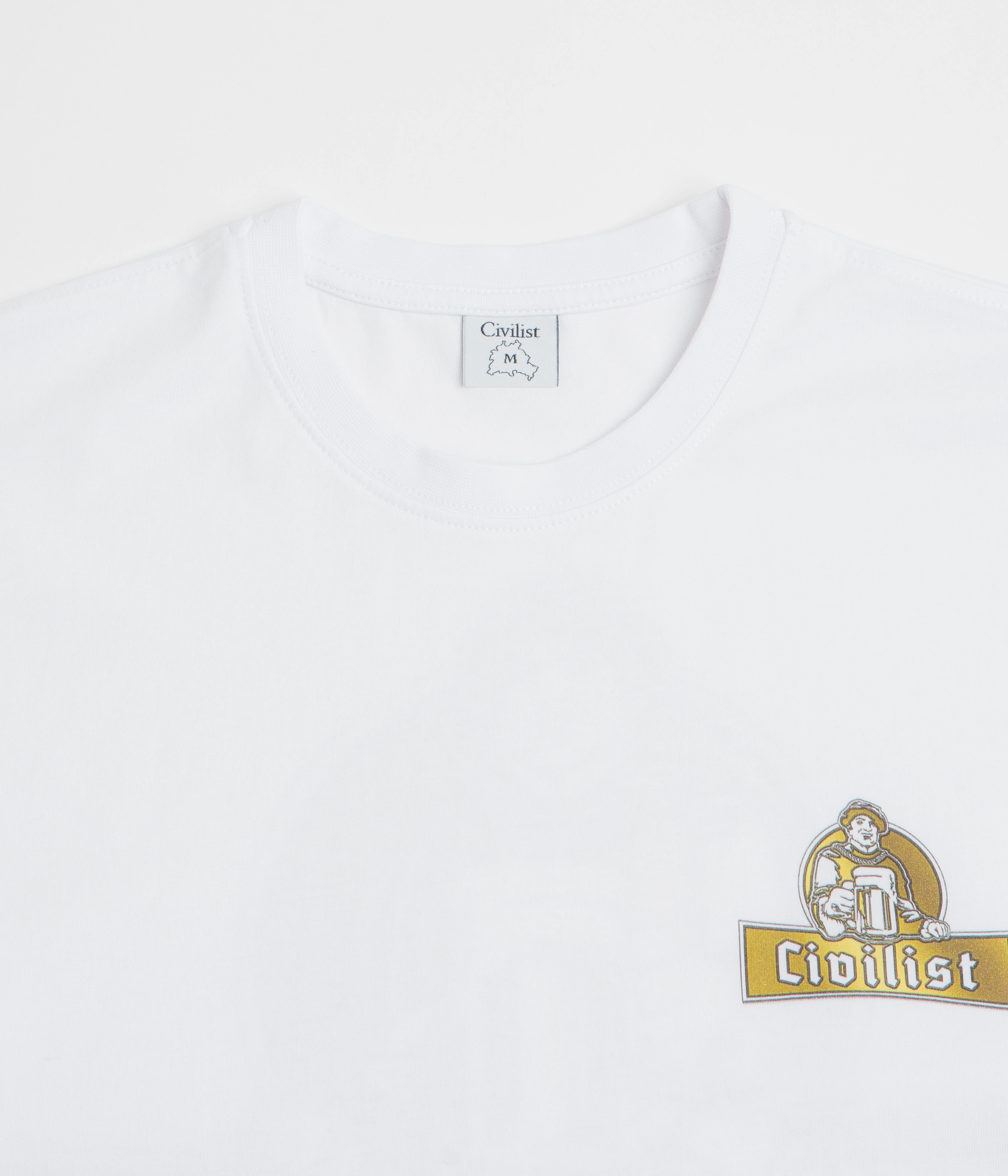 Civilist Schulle Chrome T-Shirt - White Vintage Wash Effect Everyday Essential