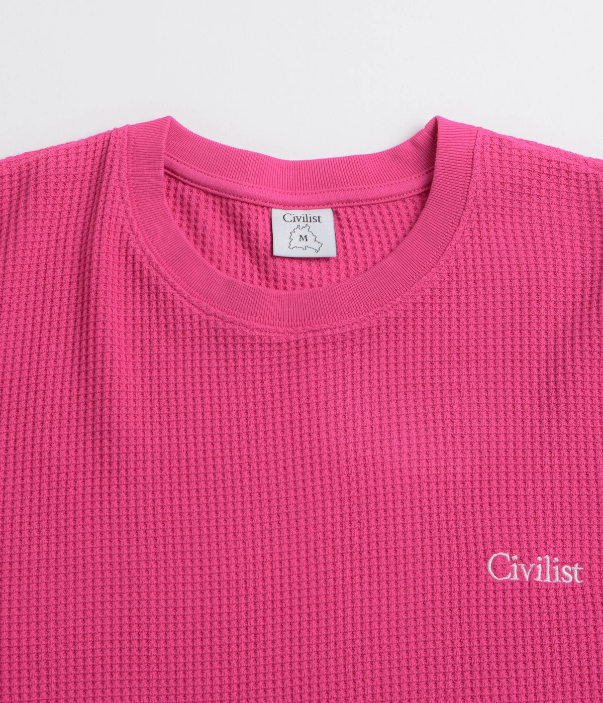 Seasonal Casual Holiday Outfit Civilist Thermal Long Sleeve T-Shirt - Fuchsia