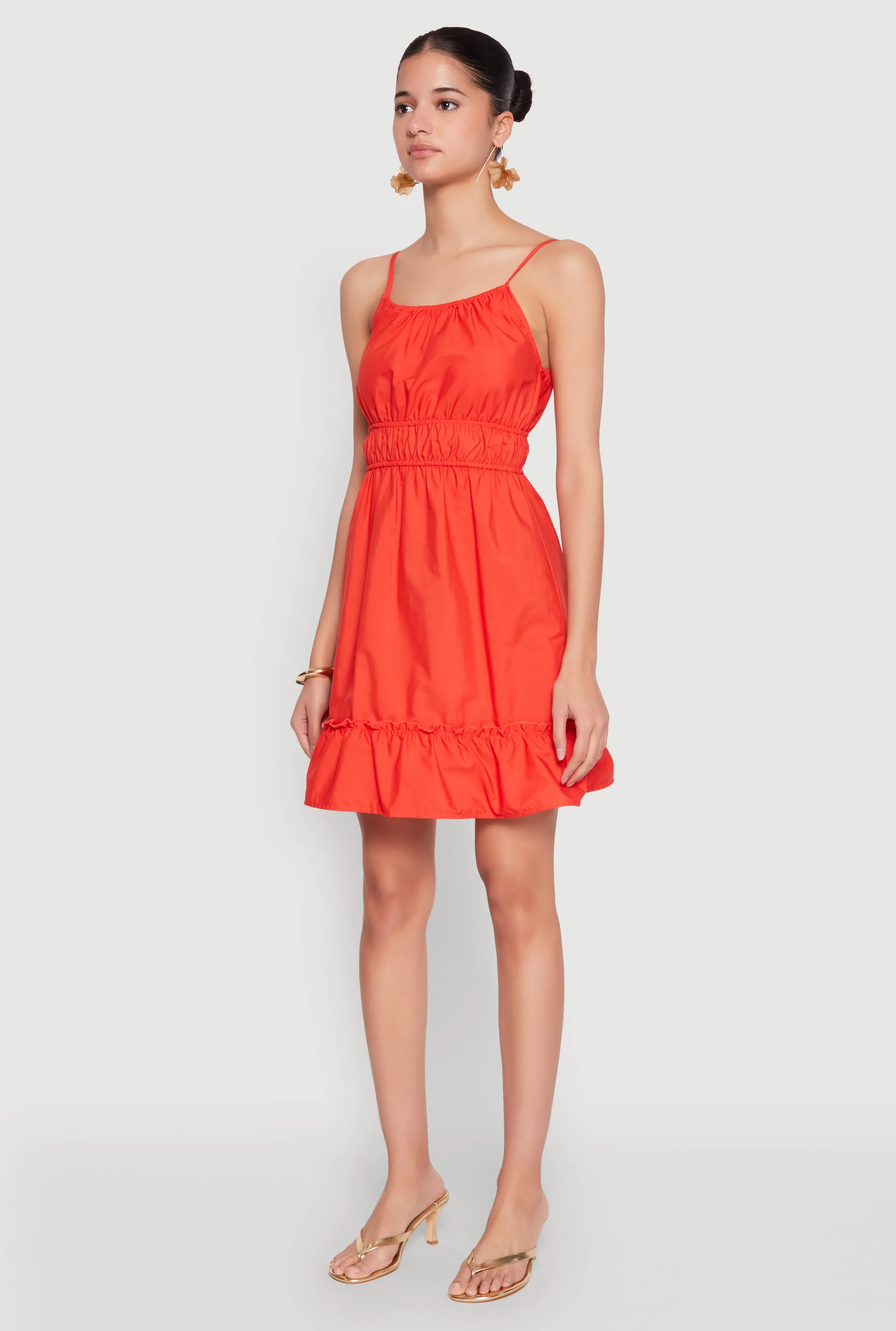 Spaghetti Strap Empire Waist Mini Dress Practical work-to-play piece