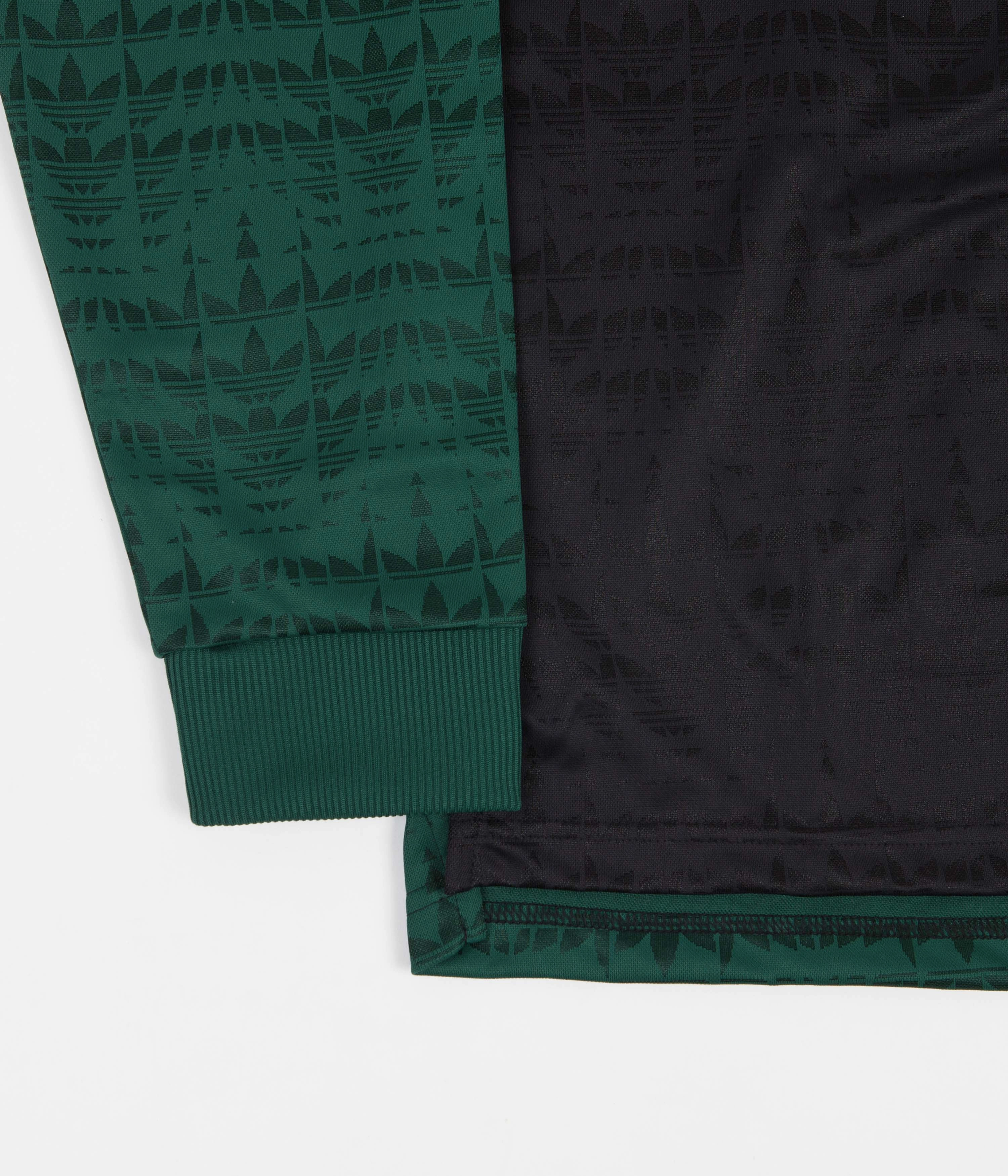 Weekend Style Trend Perfect for Vacation Adidas Checkered Club Long Sleeve Jersey - Collegiate Green / Black