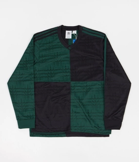 Adidas Checkered Club Long Sleeve Jersey - Collegiate Green / Black Everyday Wearable