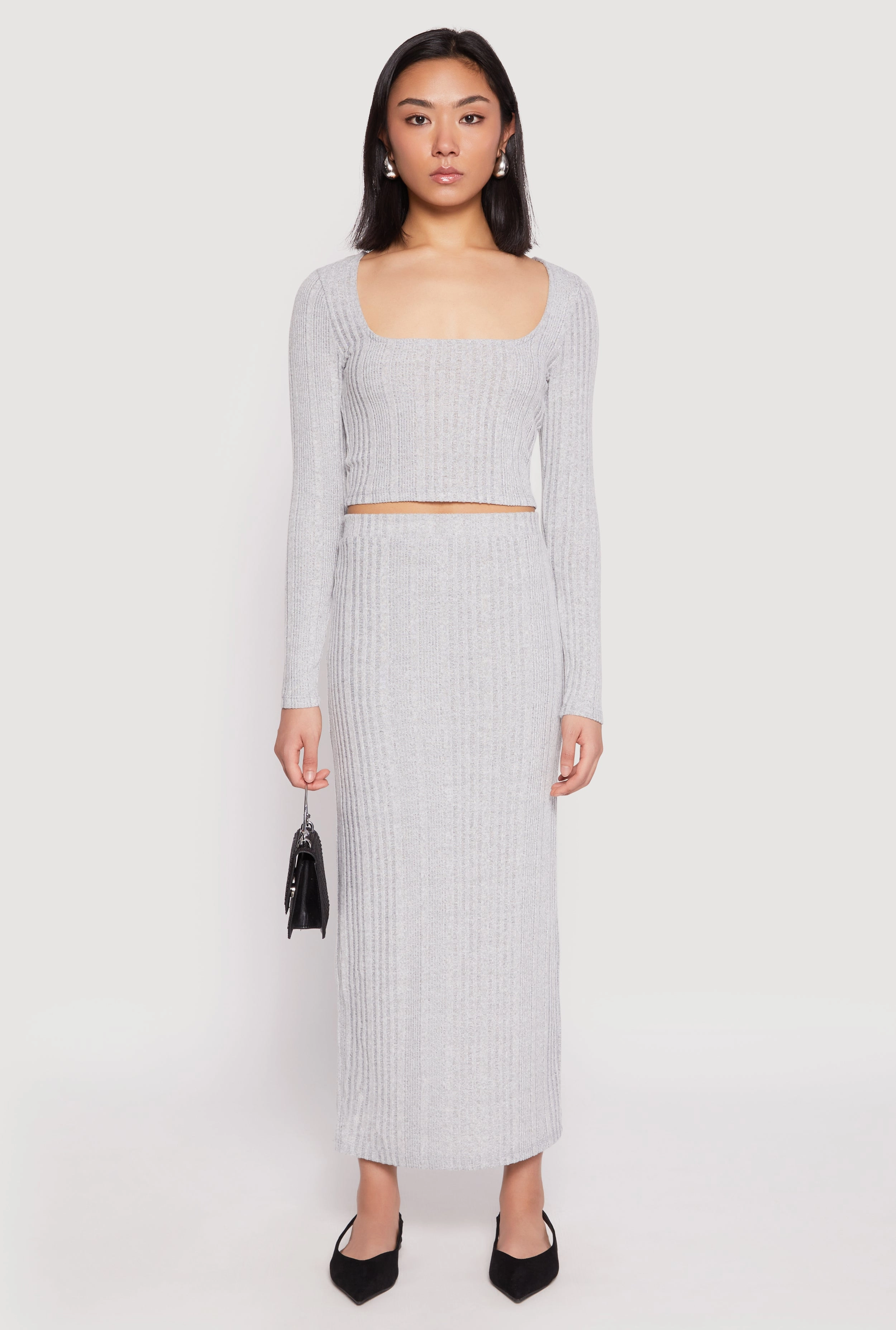 Soft Outfit Iconic Style Almost Famous Brushed Knit Maxi Skirt