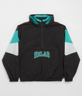 Helas Requins Quarter Zip Jacket - Black Snuggle Layers Breathable Open Weave