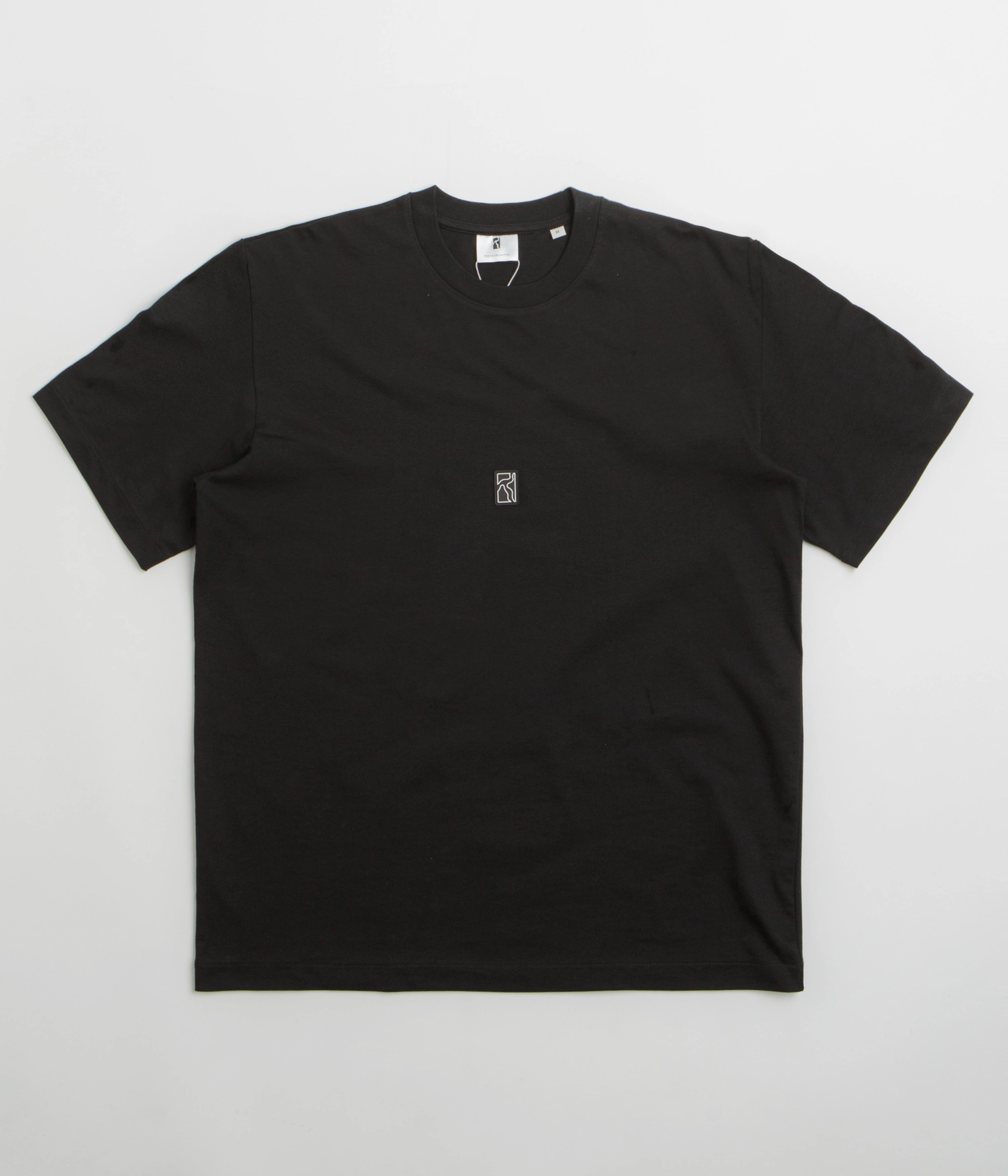 Stylish Casual Durable Style Poetic Collective Rubber Patch T-Shirt - Black