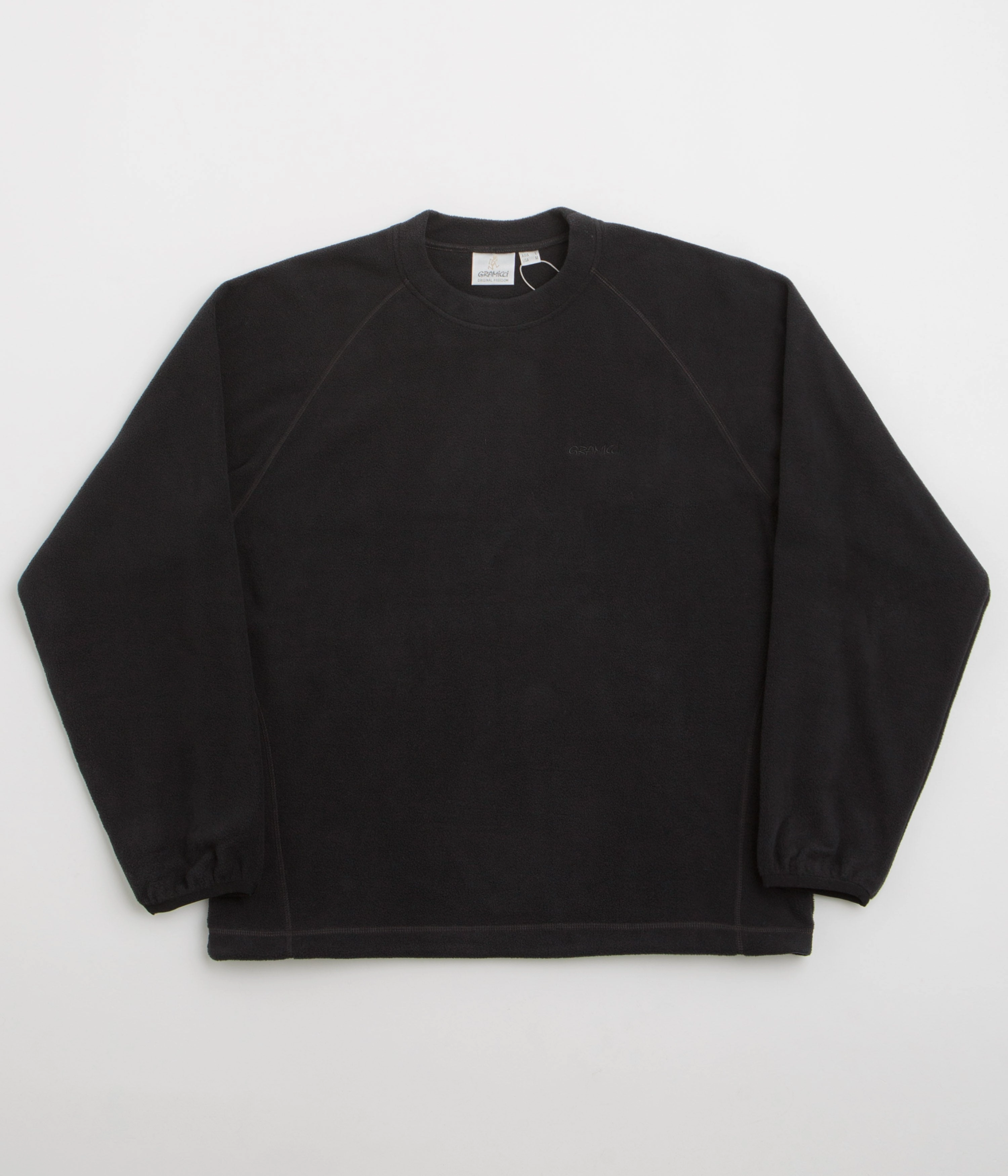Gramicci Thermal Fleece Crewneck Sweatshirt - Black Casual Chic Knit Double Layered Knit