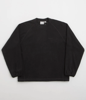 Gramicci Thermal Fleece Crewneck Sweatshirt - Black Casual Chic Knit Double Layered Knit