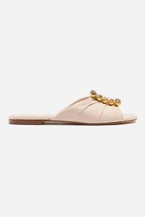 Chloe Gosselin by Larroud?? Nova Flat In Puff Cream Leather Business Casual Shoes