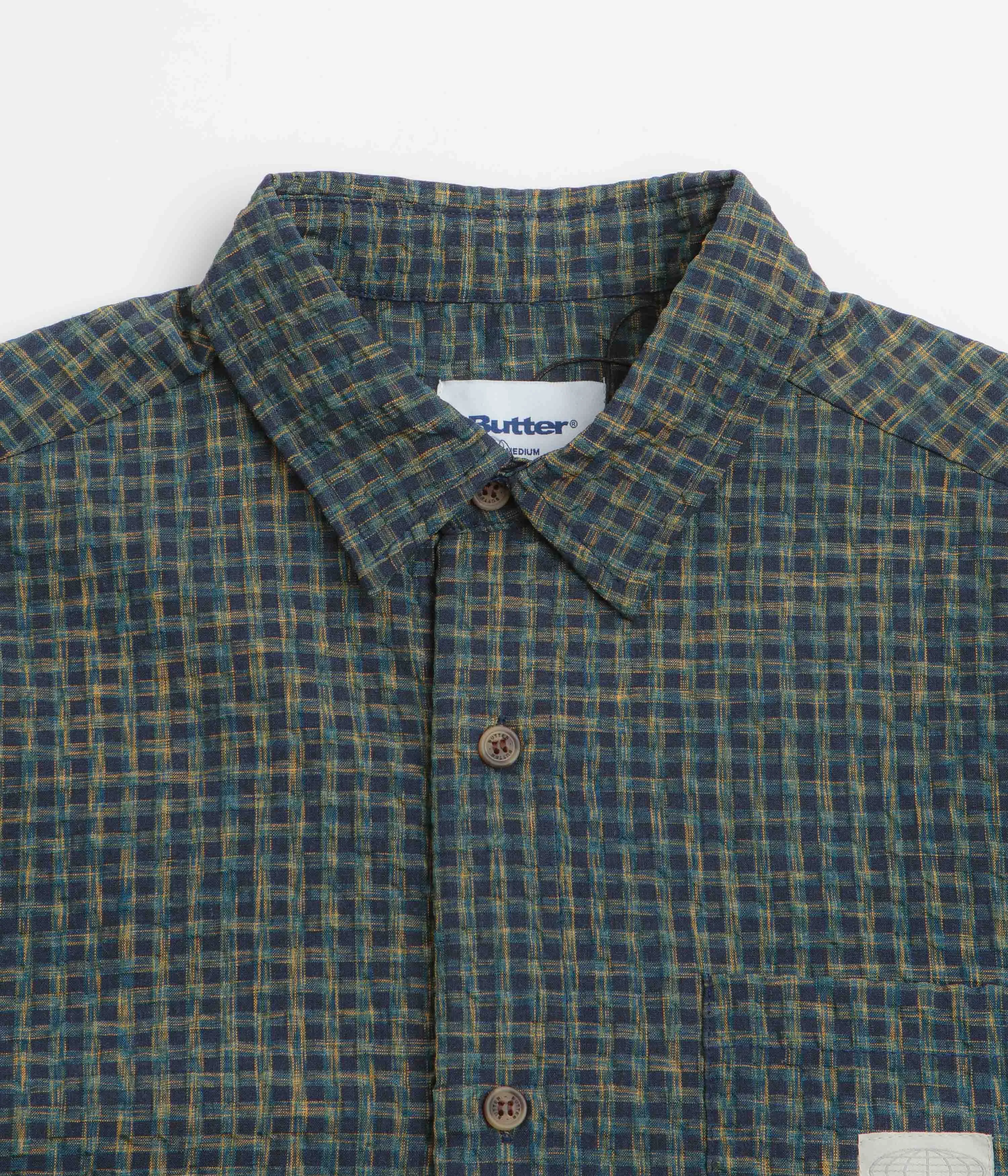 Butter Goods Equipment Short Sleeve Shirt - Navy Breathable back panel