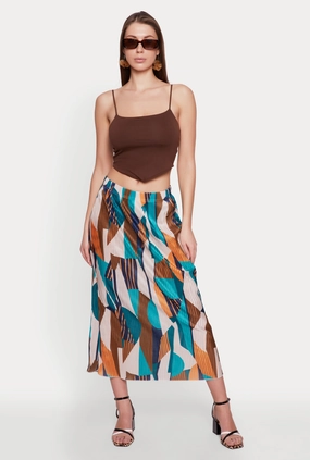 Plisse Patterned Skirt Adjustable Ties Laser cut