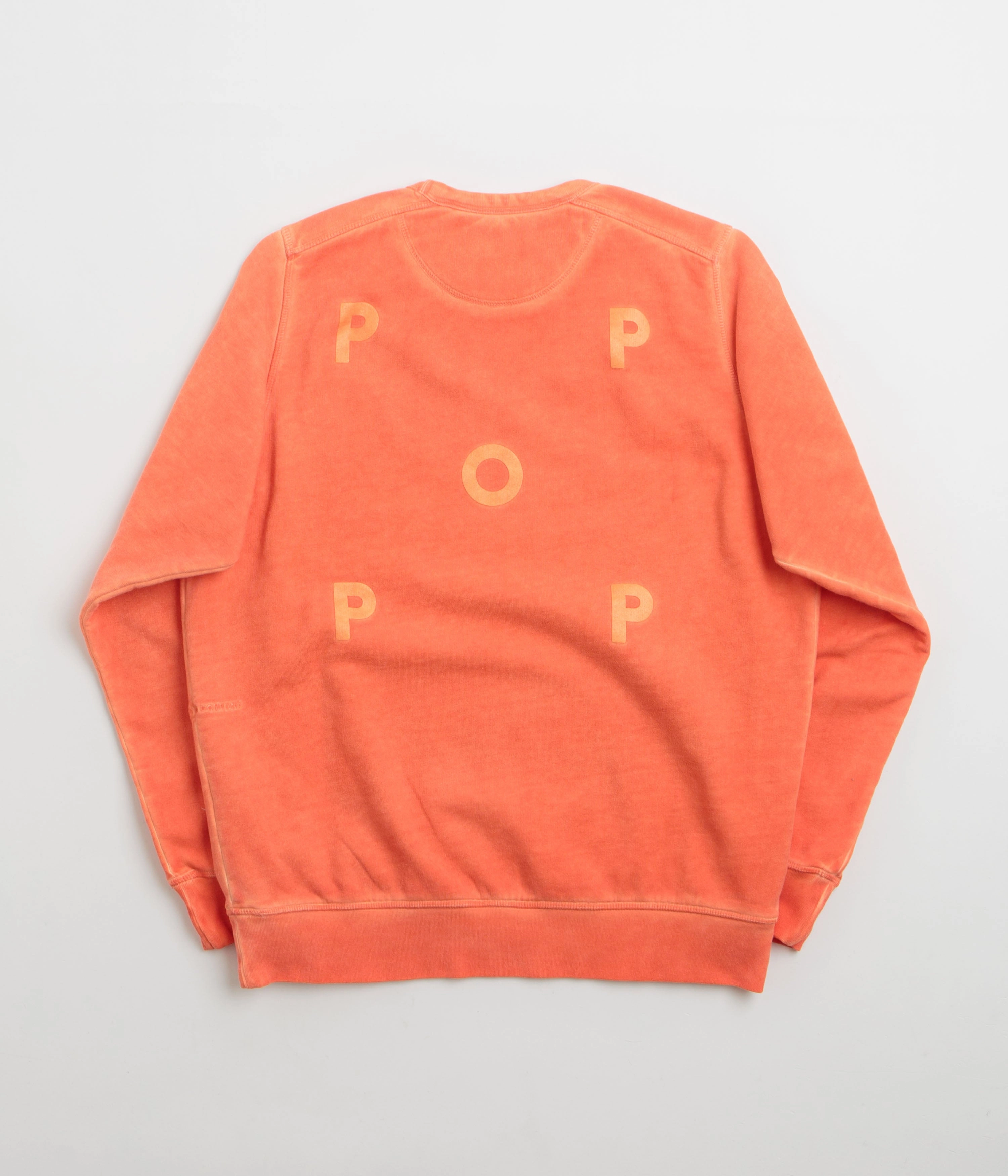Pop Trading Company Logo Crewneck Sweatshirt - Island Poppy Casual Knit Wear Snuggly Knitwear