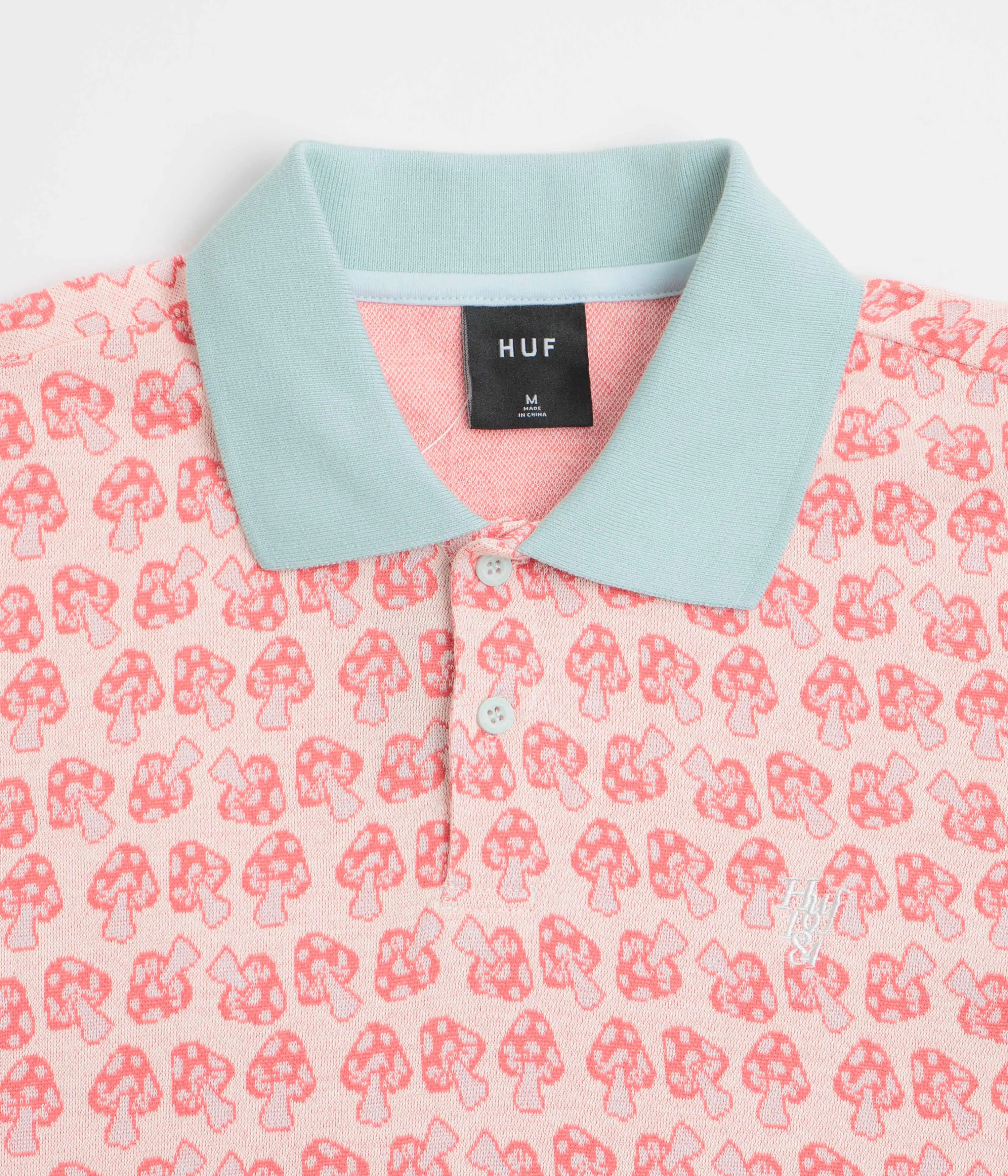 Casual Hangout Twill Weave HUF Microdose Knit Polo Shirt - Red