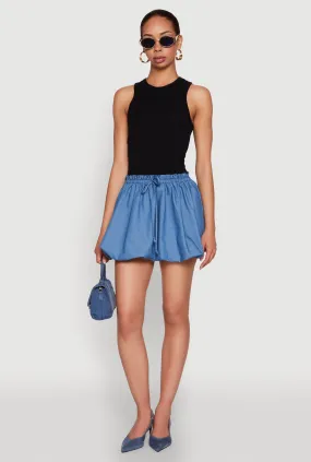 Color Blocked Paper Bag Waist Bubble Hem Dress Everyday Use Refined Cut