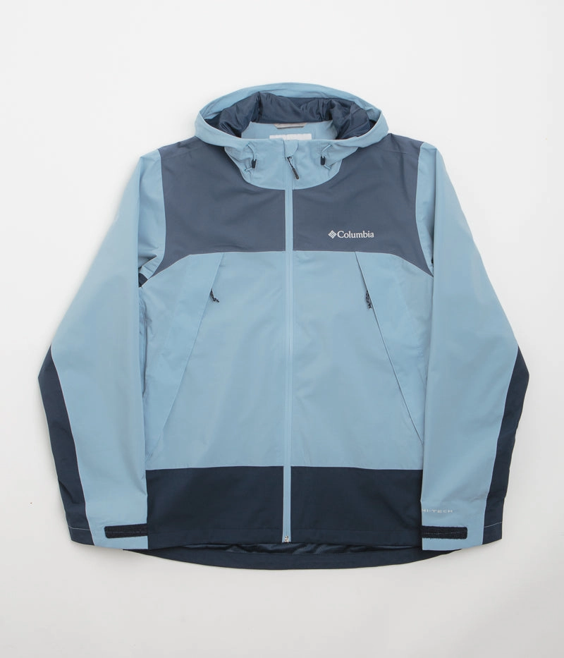 Columbia Boulder Falls Jacket - Ripple Blue / Dark Mountain / Collegiate Navy Unisex Casual Fit ErgonomicCut