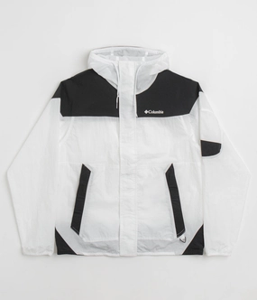 Columbia Challenger II Windbreaker Jacket - White / Black Plaid Print Soft touch finish