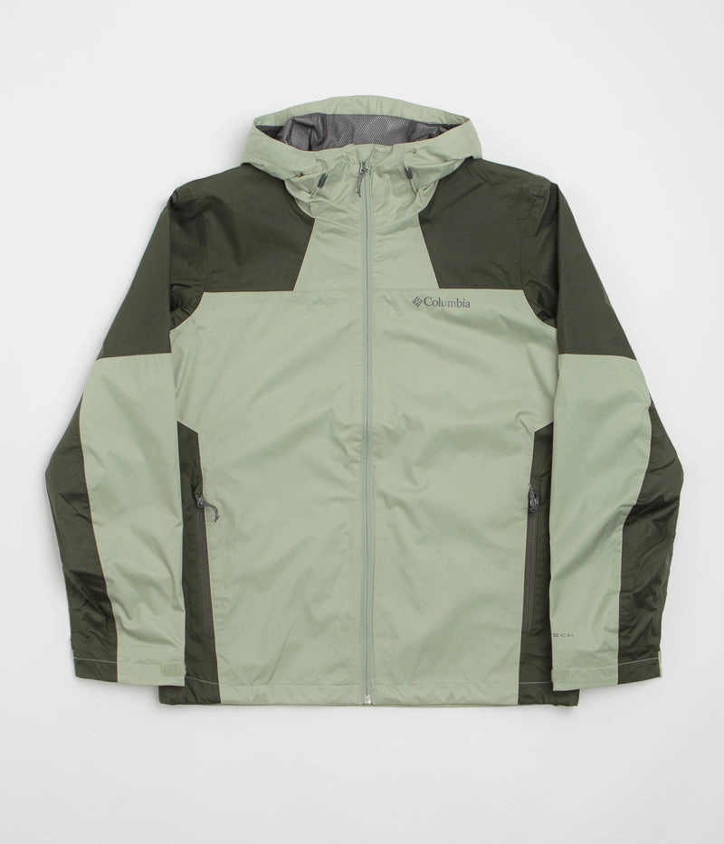 Gloss Free Texture Flexible Joint Articulation Columbia Inner Limits III Jacket - Safari / Greenscape