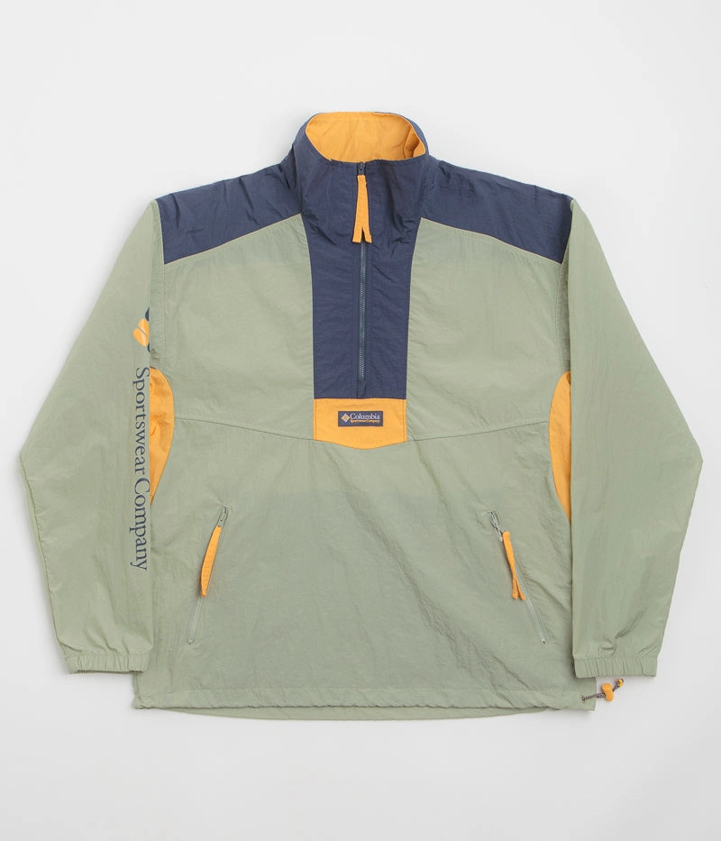 Reversible Dual Layer Dry Weather Look Columbia Riptide II Retro Windbreaker Anorak - Safari / Nocturnal