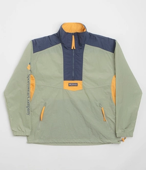 Reversible Dual Layer Dry Weather Look Columbia Riptide II Retro Windbreaker Anorak - Safari / Nocturnal