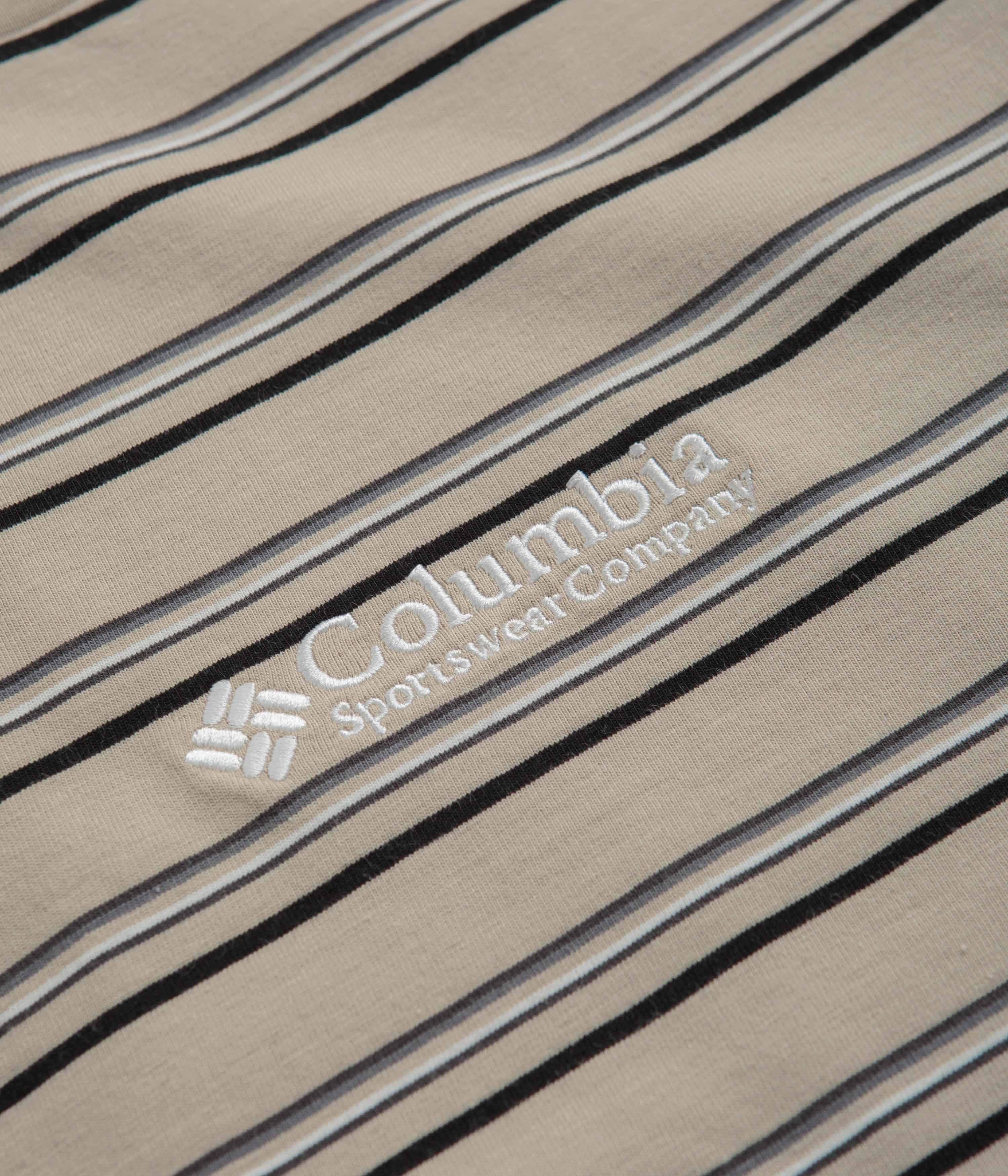 Chilly Day Style Columbia Somer Slope Striped T-Shirt - Ancient Fossil