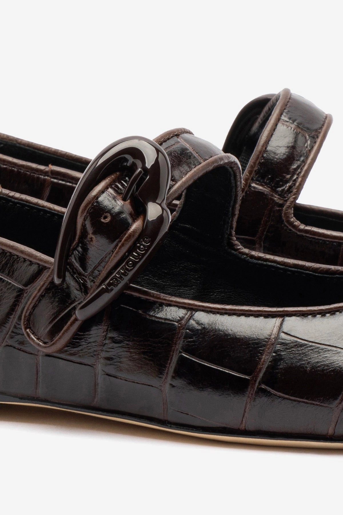 Everyday Comfort Shoes Verona Ballet Flat In Croco Brown Leather