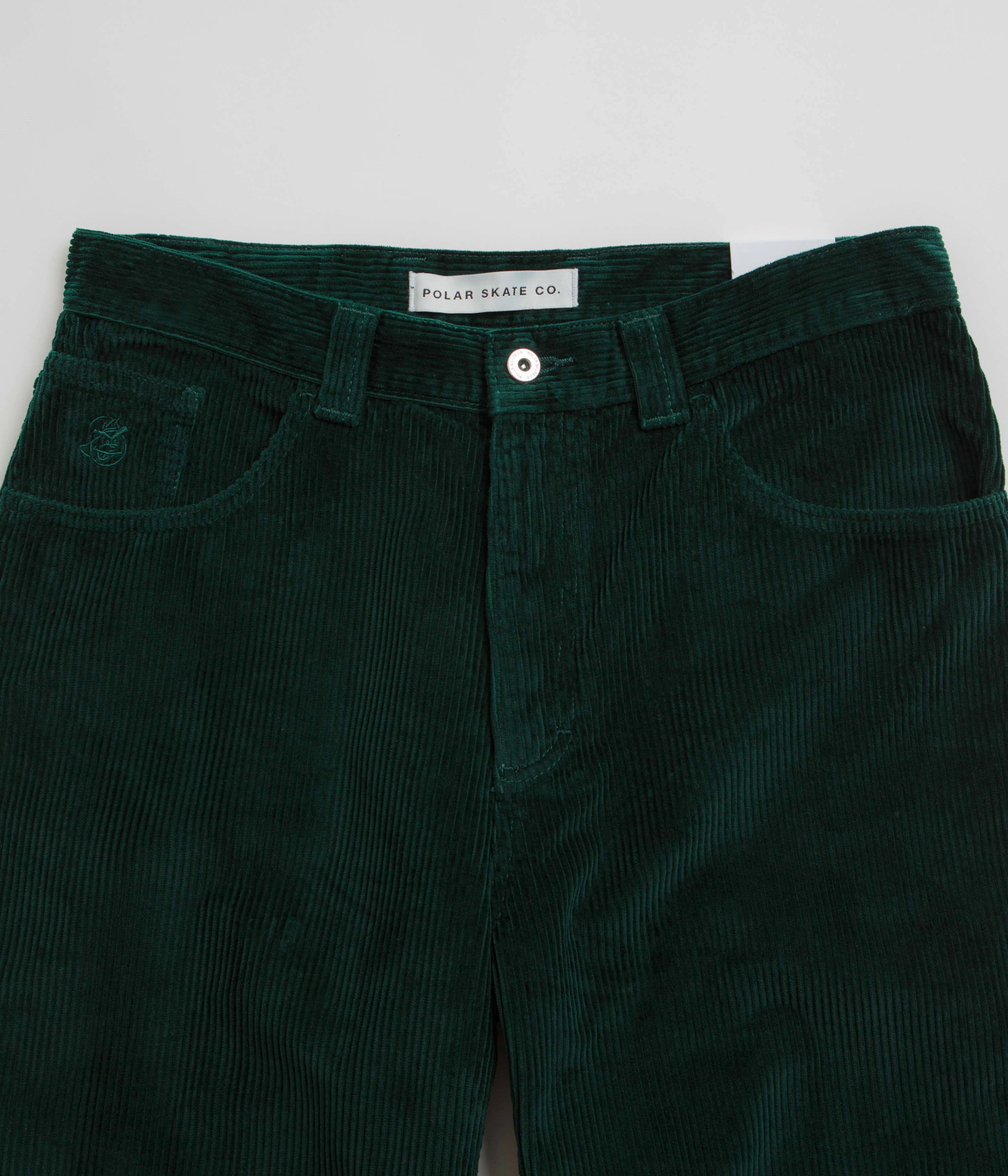 Polar 93 Cord Trousers - Dark Emerald Flattering Cut