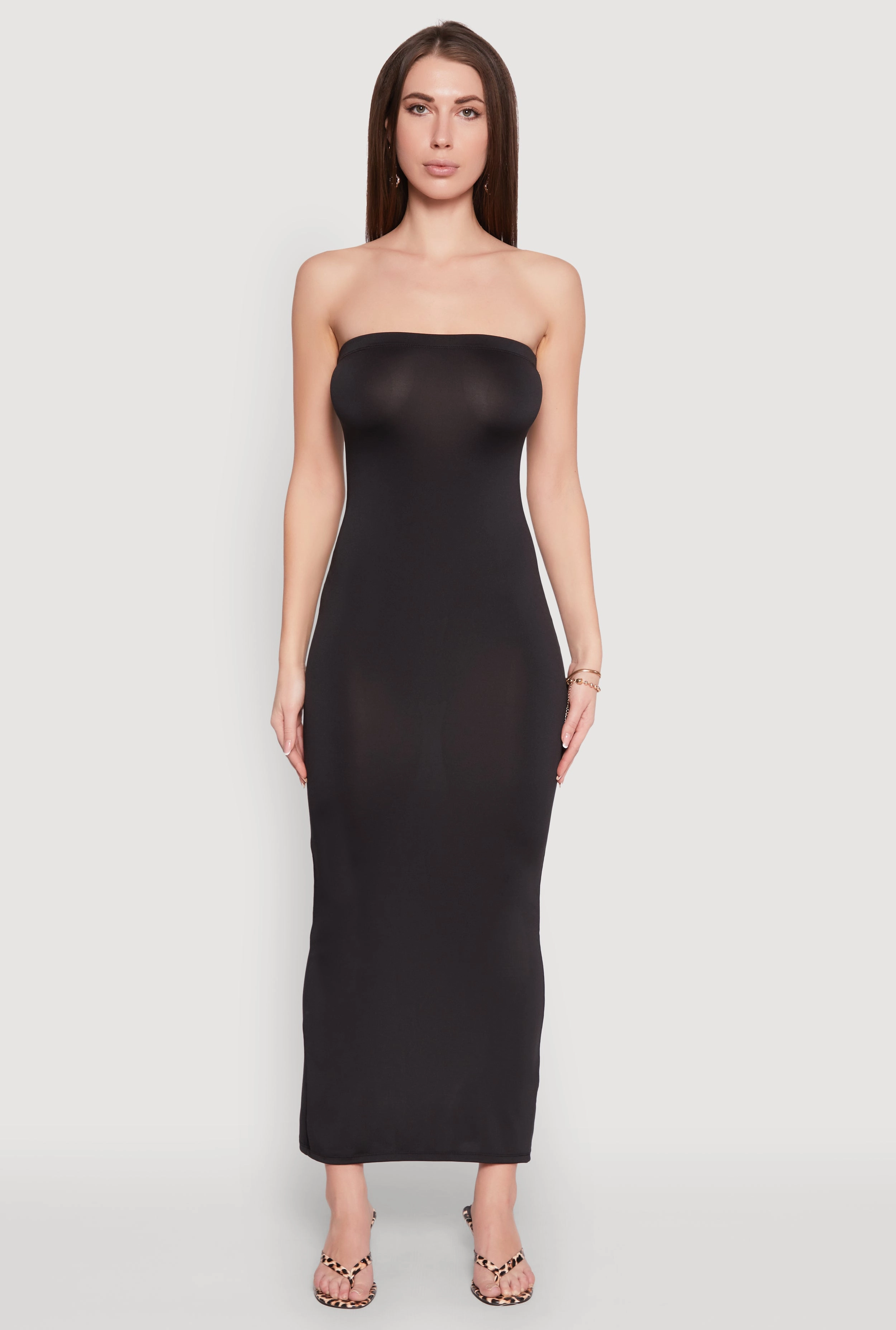 Slit Back Maxi Tube Dress Bold Elegance Form Fitting