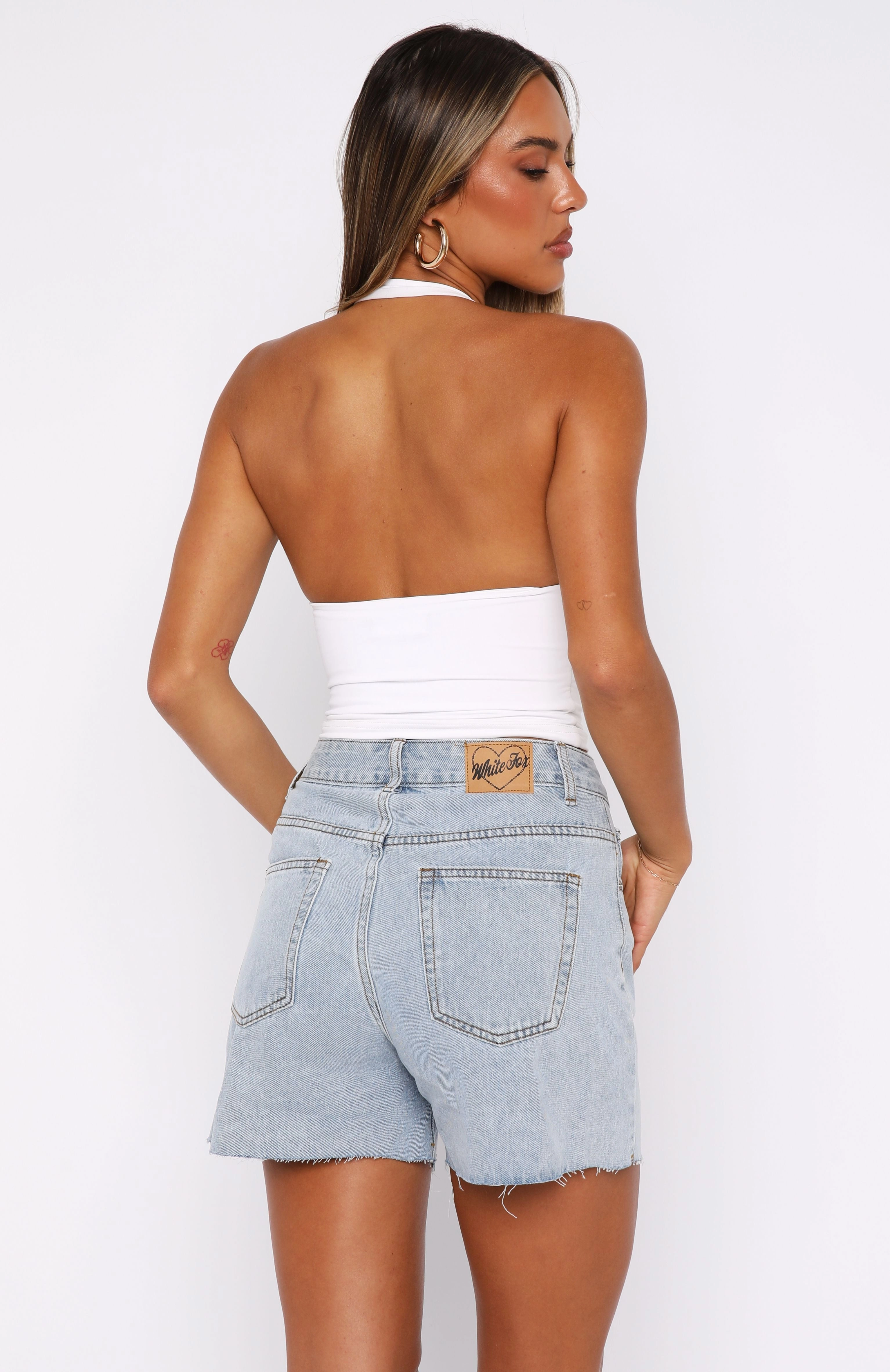 Keep It Brief Denim Shorts Light Blue Body Friendly
