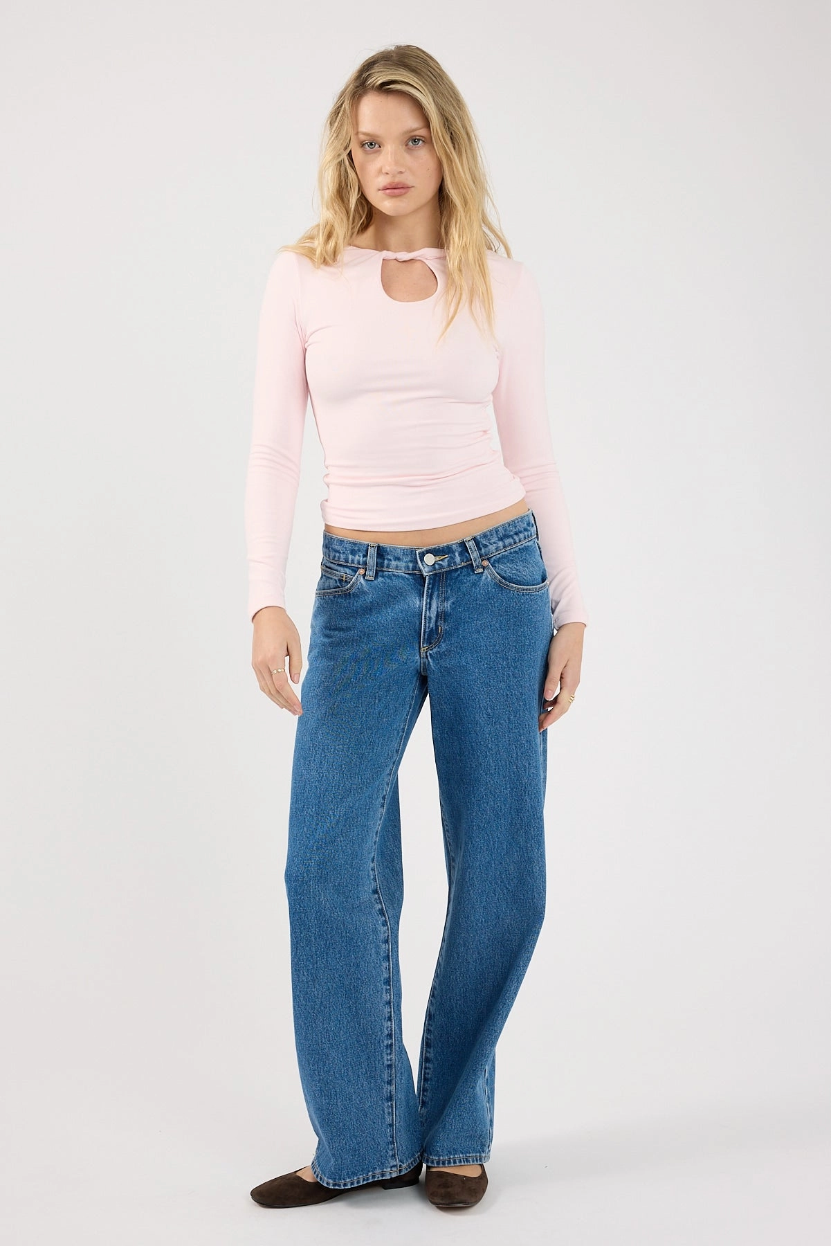 Perfect Stranger Perla Keyhole Long Sleeve Top Pink Fitness