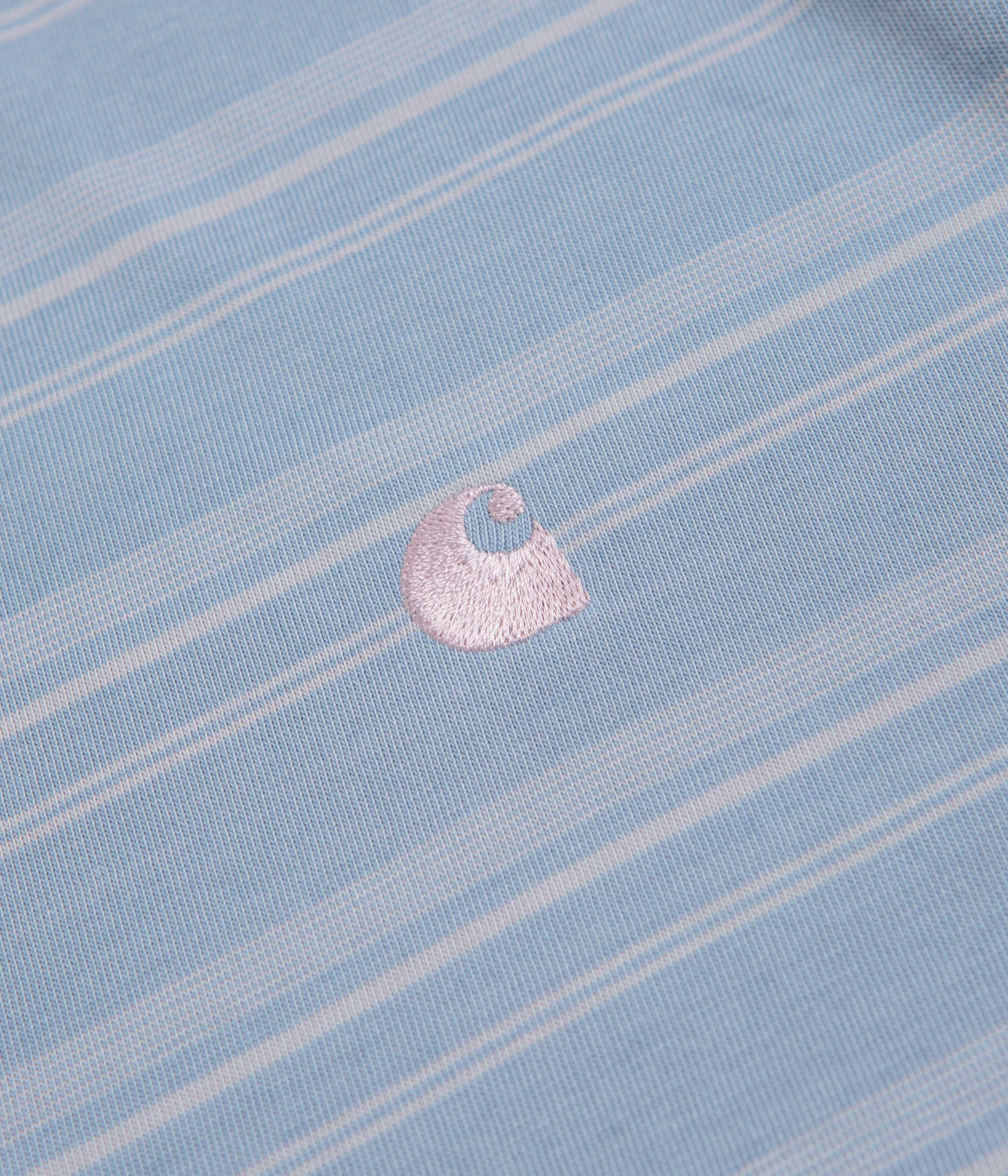 Carhartt Brodine T-Shirt - Brodine Stripe / Sorrent Ribbed Collar Trim