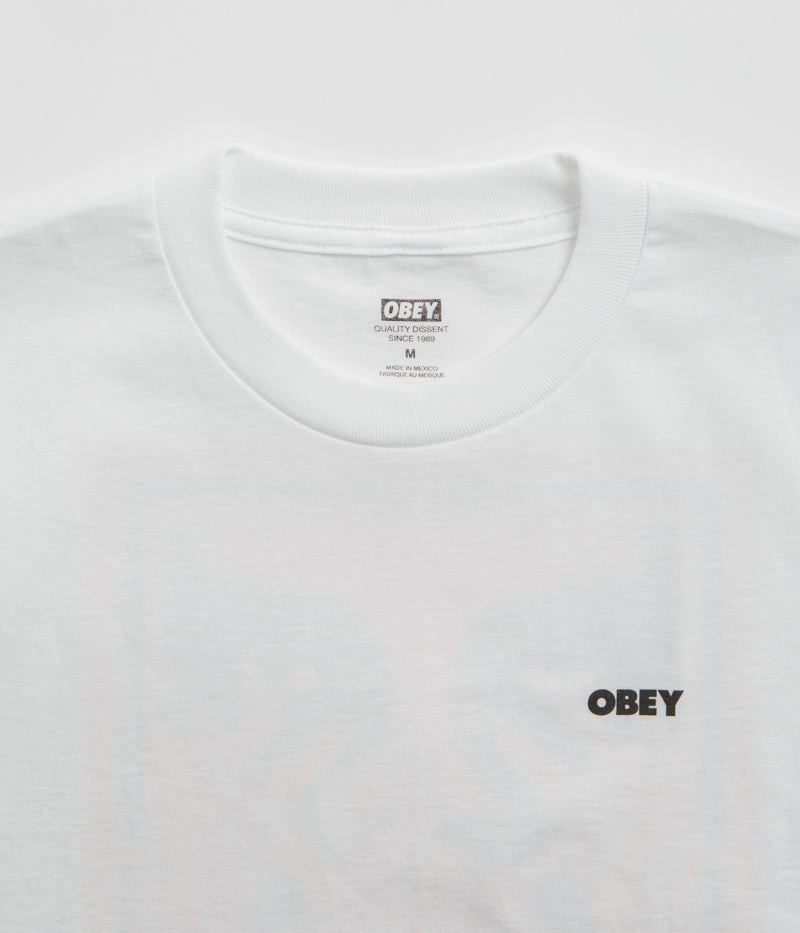Obey Icon Stencil Flame T-Shirt - White Sporty Layer