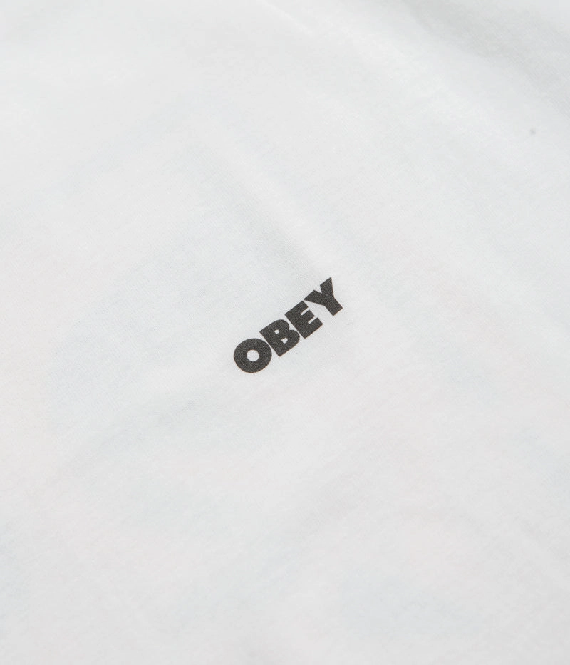 Obey Icon Stencil Flame T-Shirt - White Trendy Comfort Fit Trendy Apparel