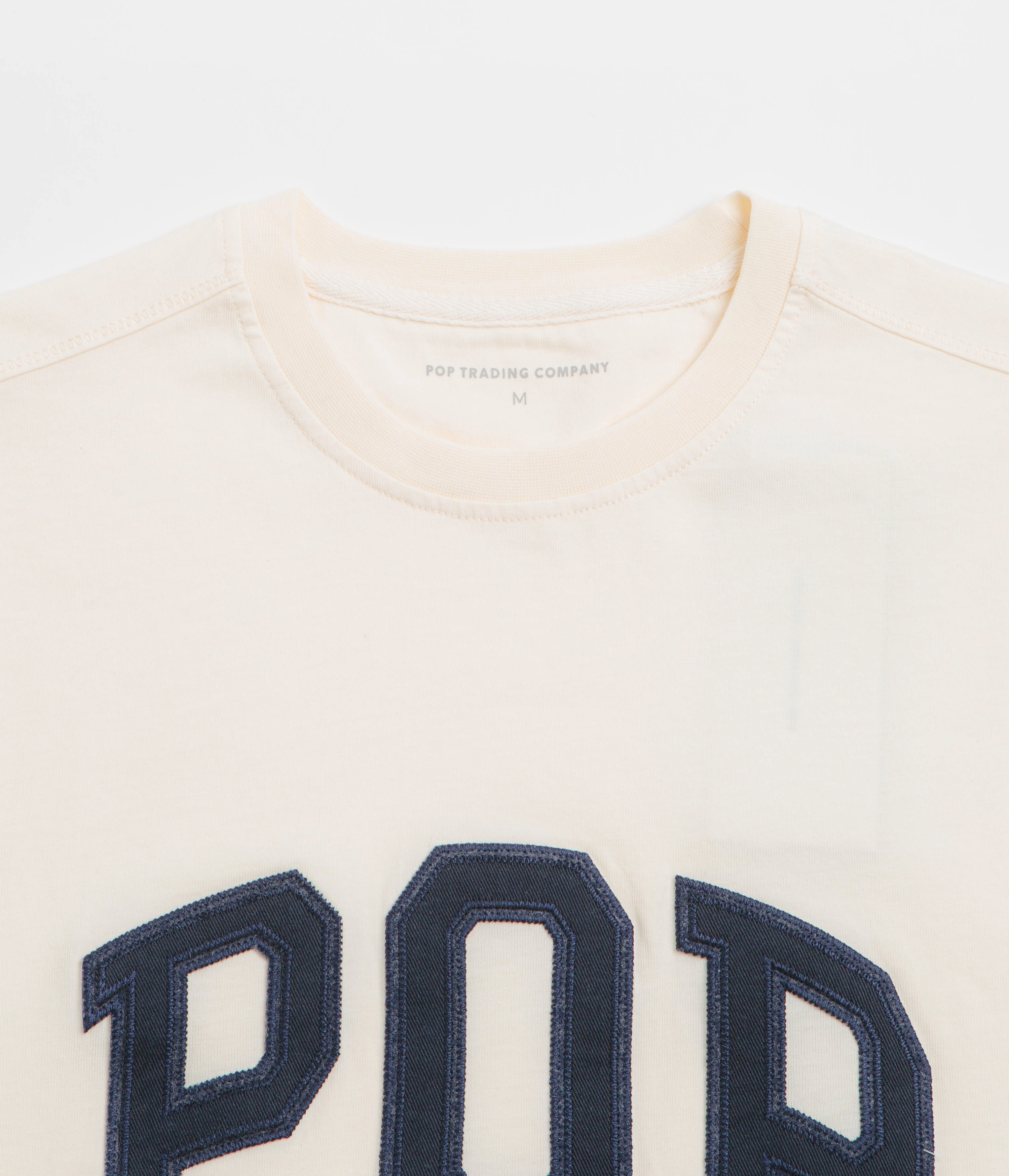 Non Restrictive Silhouette Sporty Top Pop Trading Company Arch T-Shirt - Off White