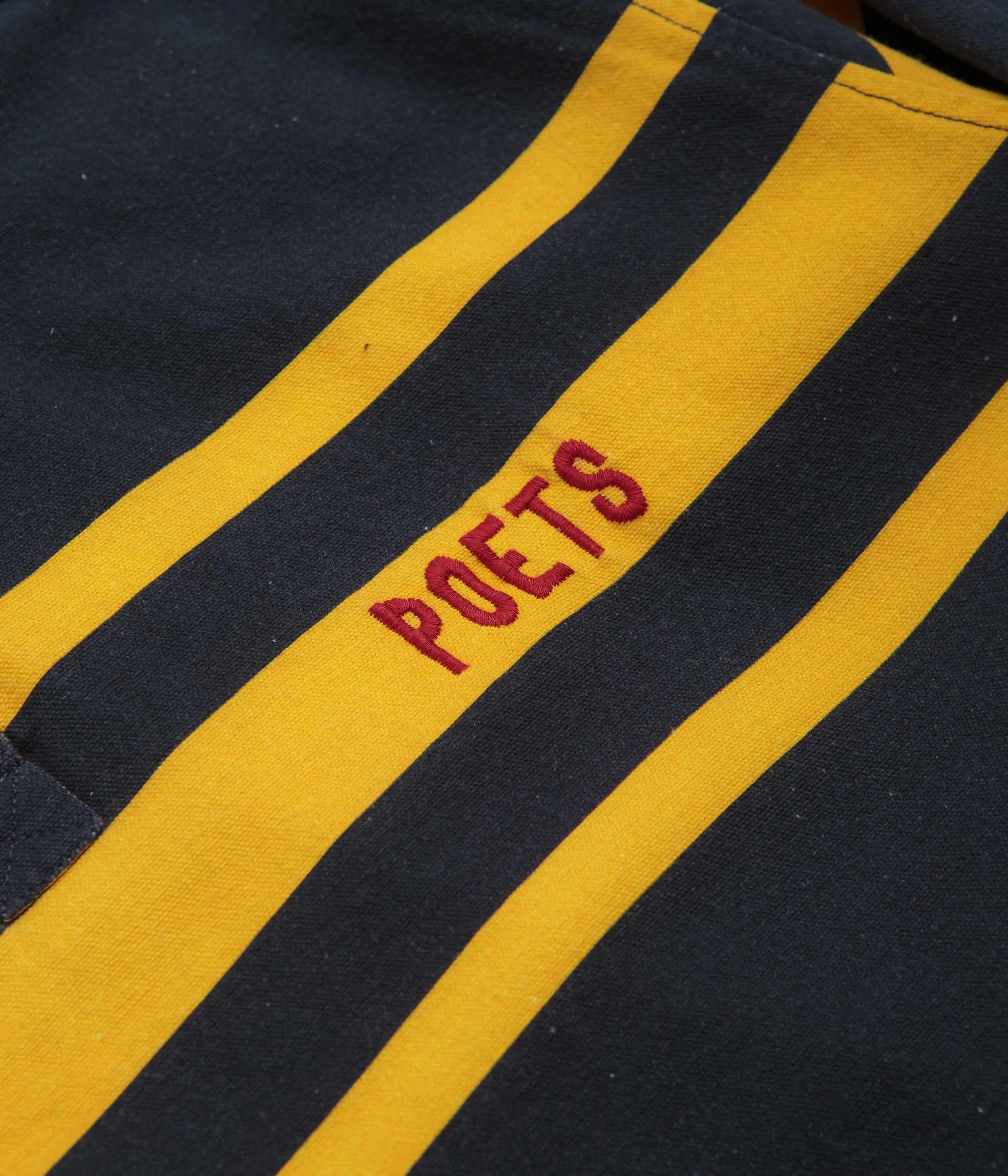 Zip Front Poets Poets Rugby Shirt - Navy / Yellow