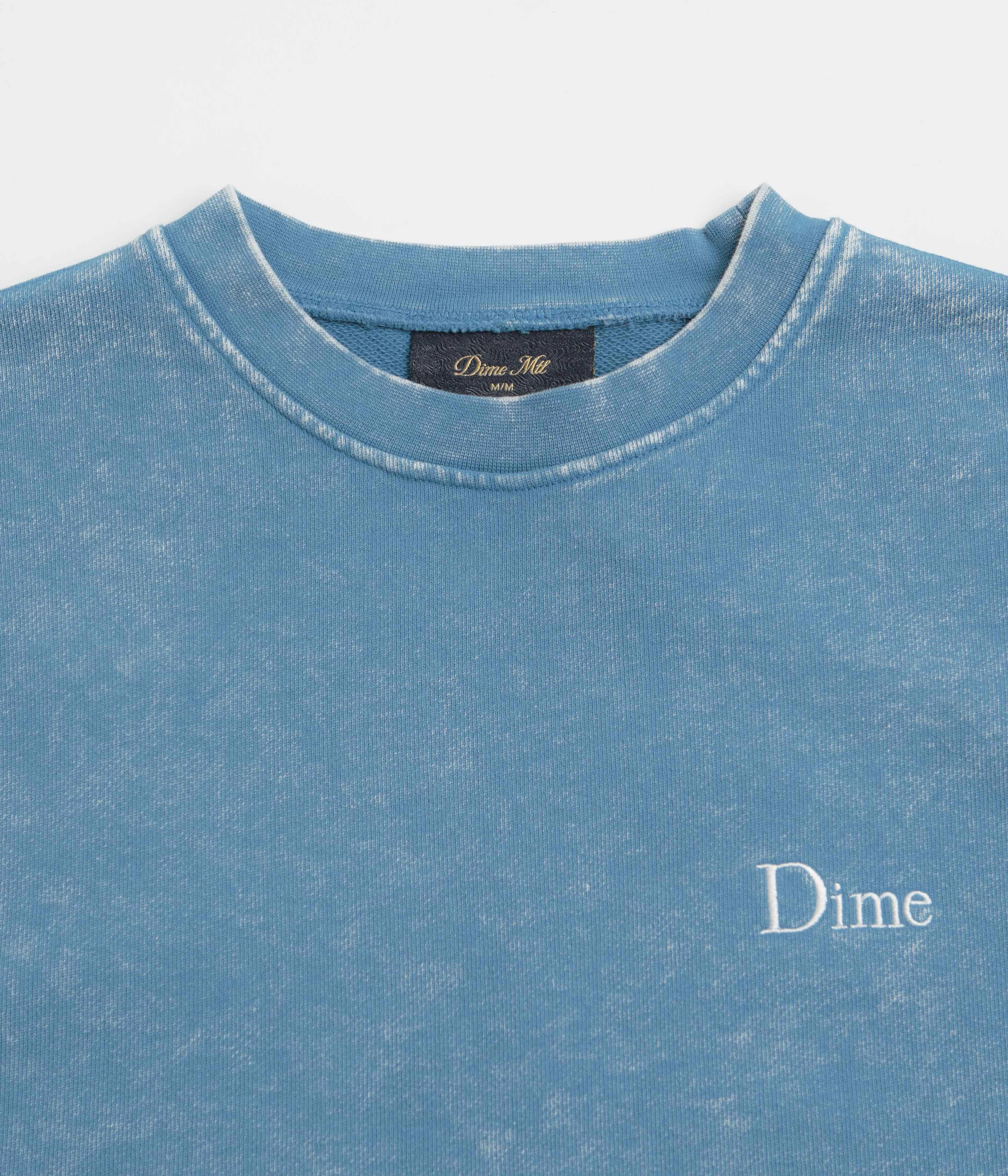 Dime Classic French Terry Crewneck Sweatshirt - Faded Sky Comfy Winter Wear