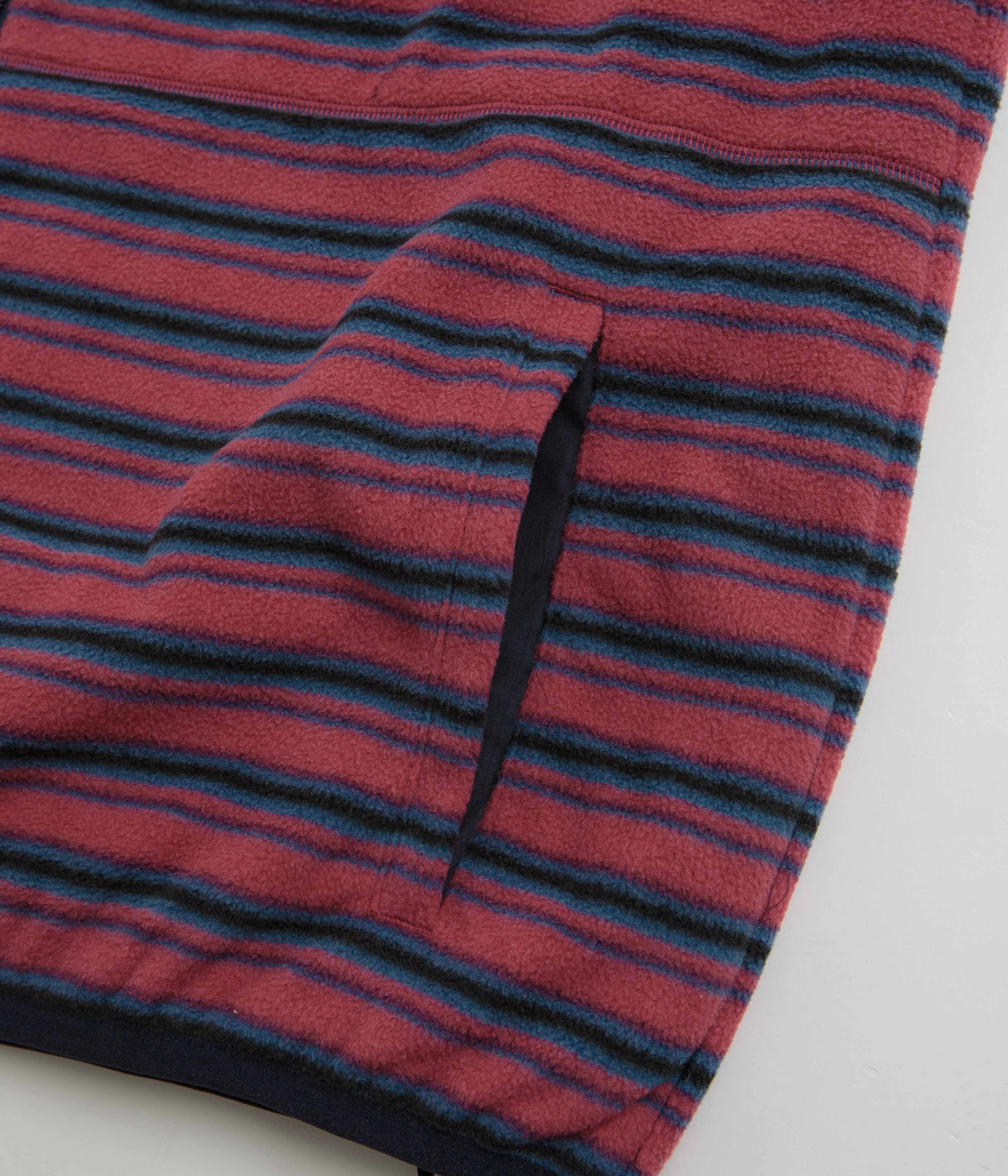Anti Pilling Textile Gramicci Thermal Fleece Reversible Vest - Berry Stripe