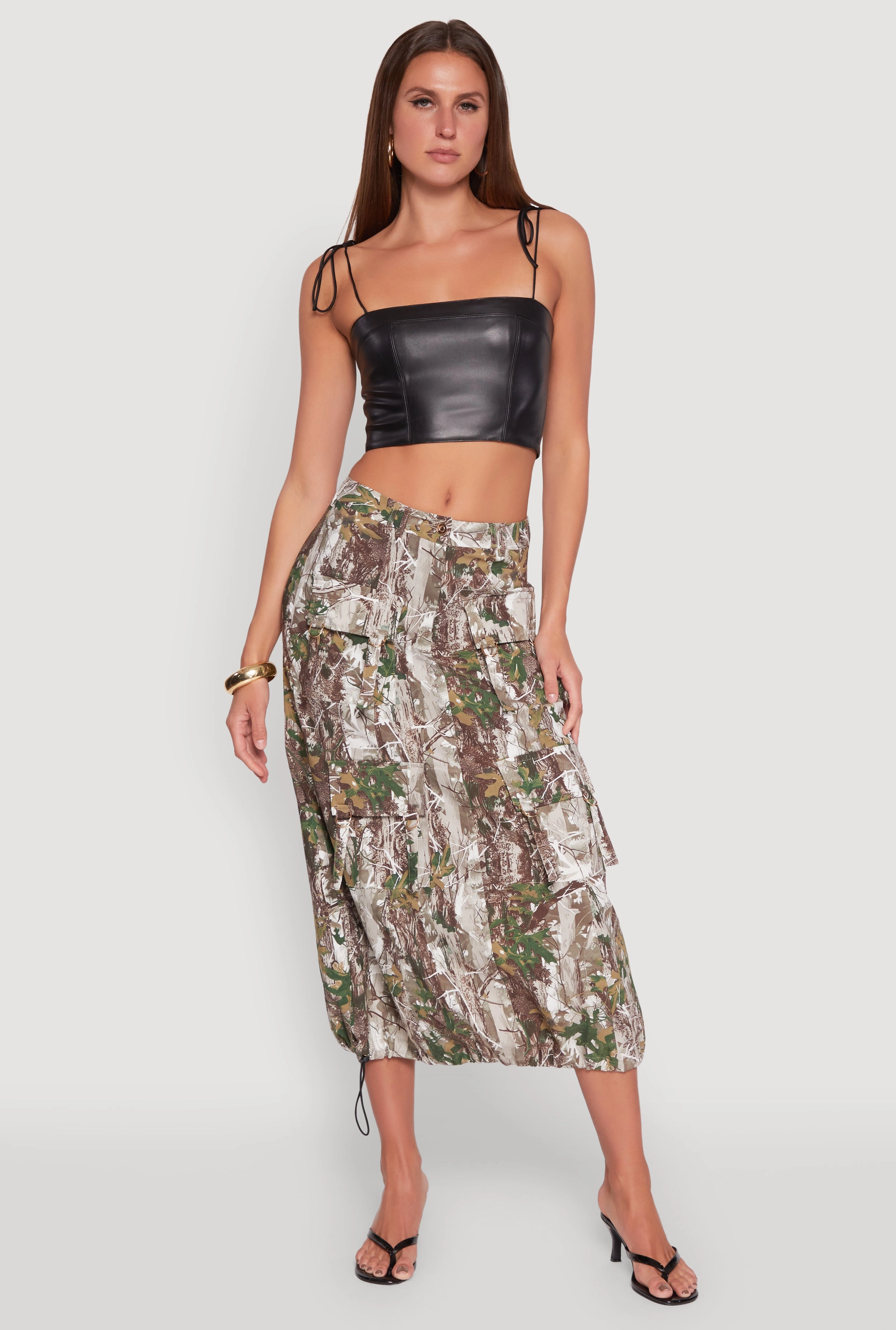 Hunter Camo Hyperstretch Cargo Maxi Skirt Wedding guest