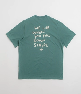 Adidas Shmoofoil Stairs T-Shirt - Preloved Teal / Alumina Fashionable Layer Comfortable clothing