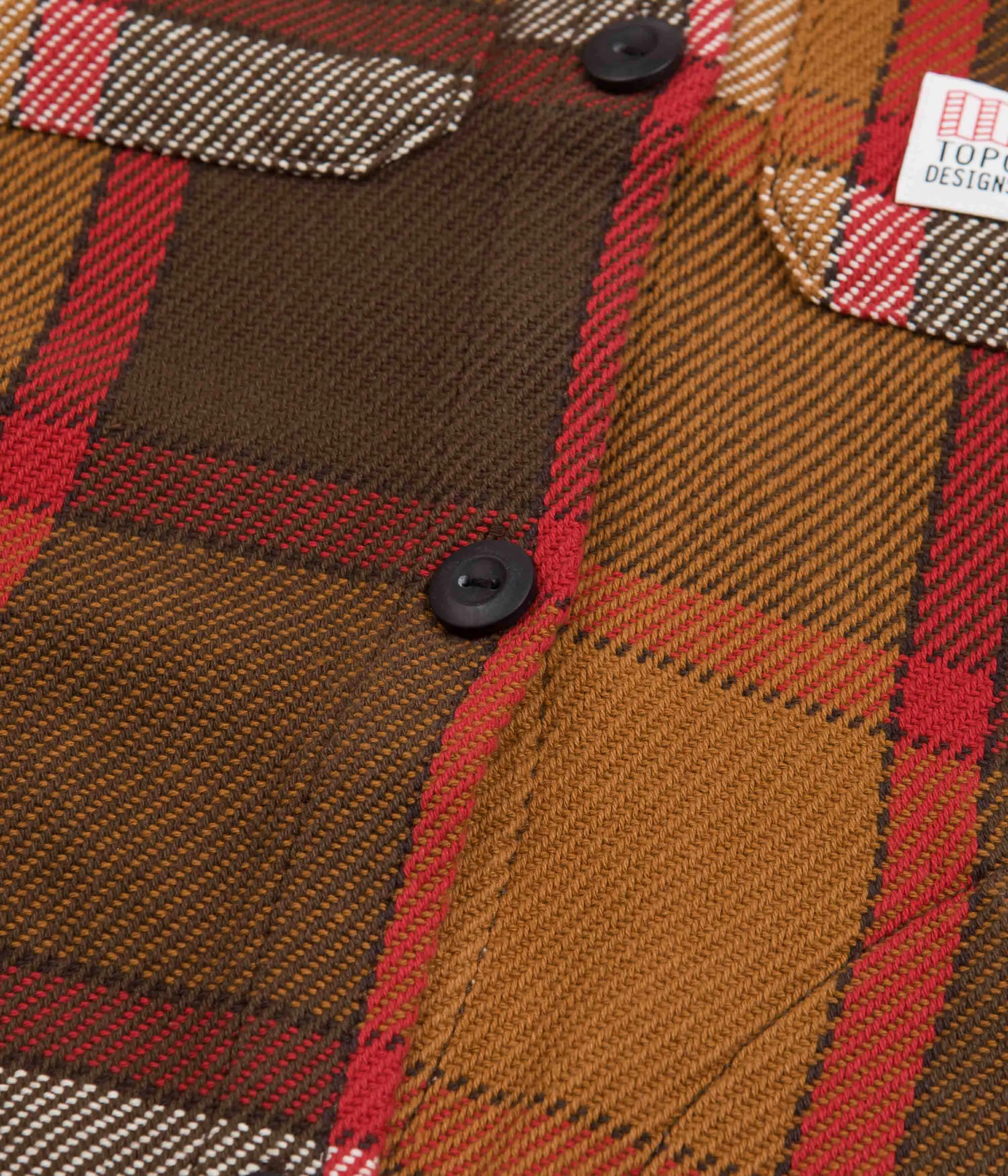 Topo Designs Womens Mountain Shirt Jacket - Brown / Natural Plaid Transitional Daily Fit