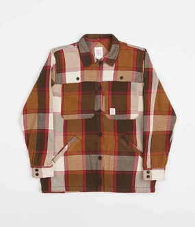 Street Comfort Fit clean design Topo Designs Womens Mountain Shirt Jacket - Brown / Natural Plaid
