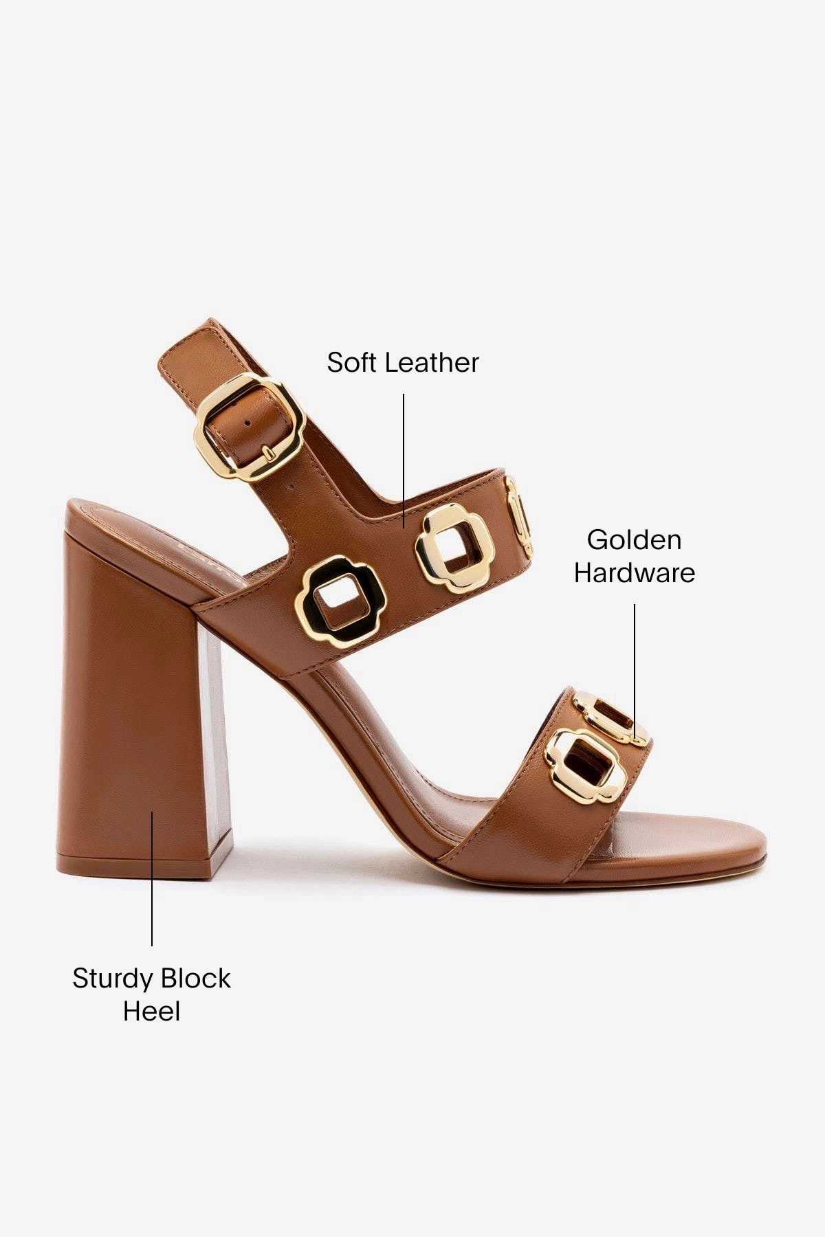 All Fit Milan Hi Sandal In Caramel Leather