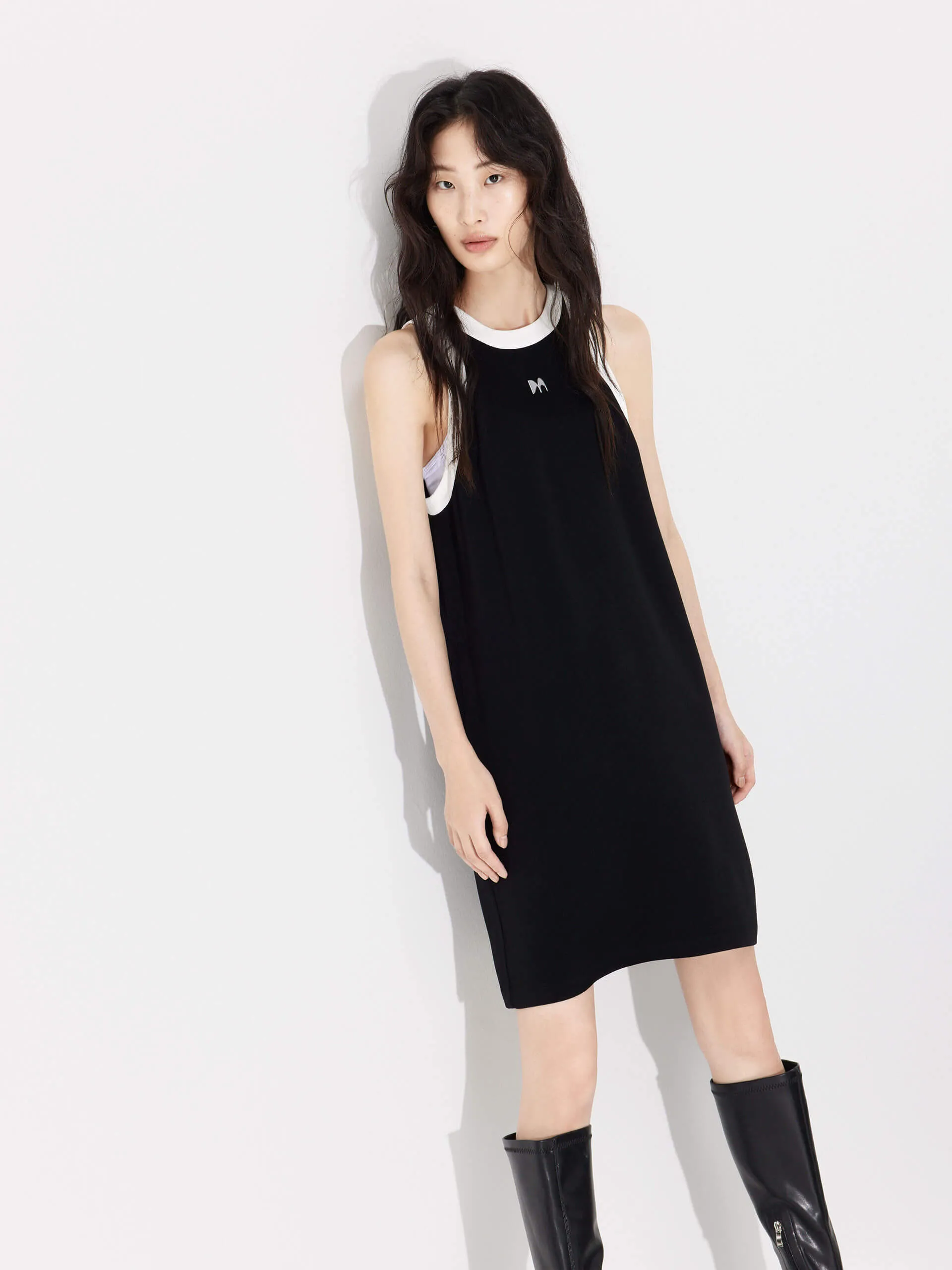 Comfy and Cozy Contrasting Trim Mini Dress