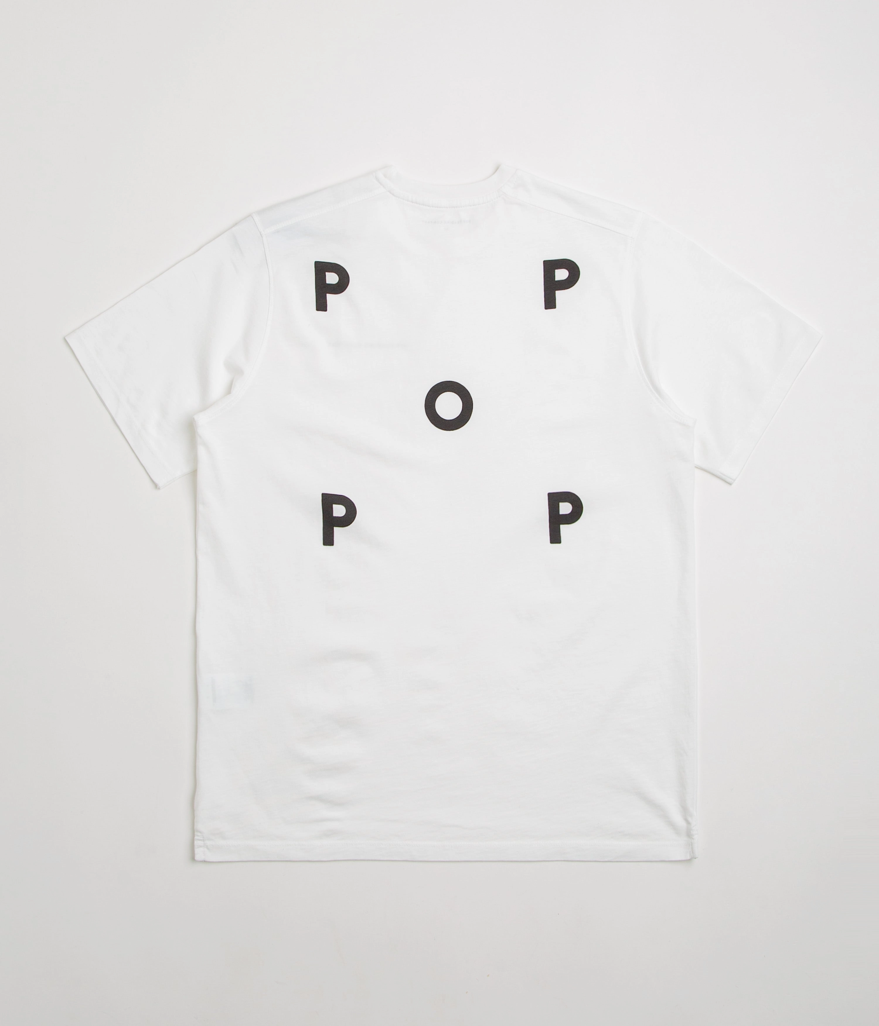 Pop Trading Company Logo T-Shirt - White / Black V-Neck