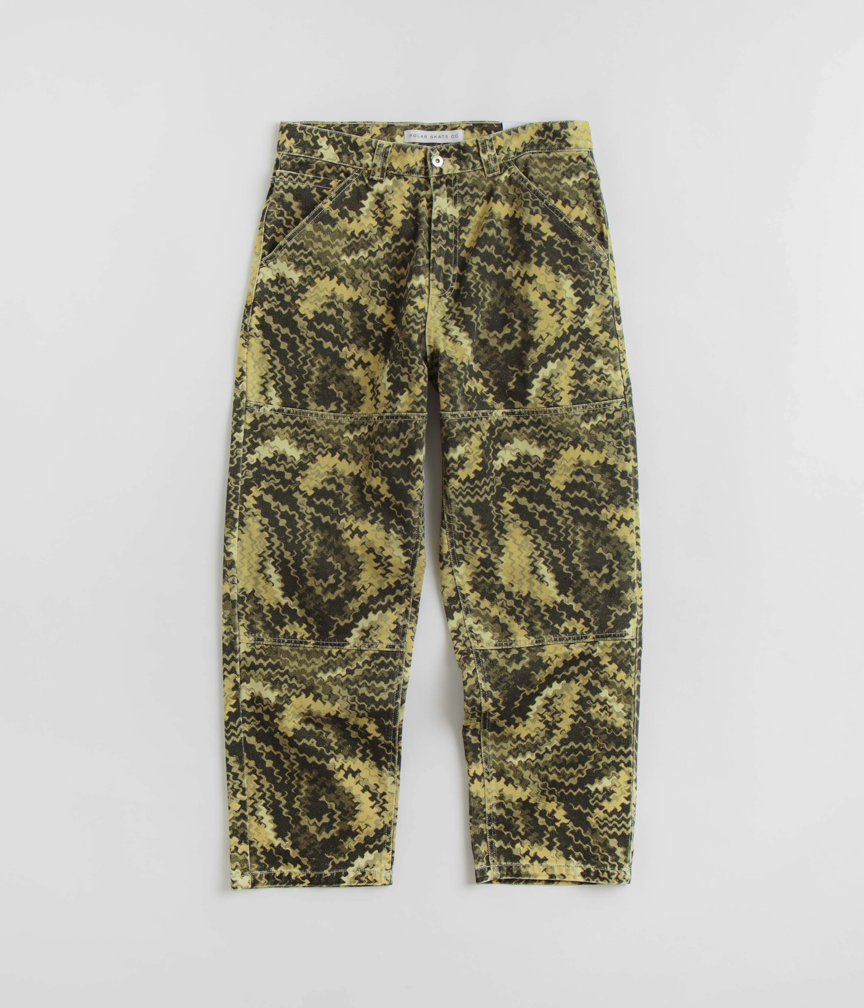 Relaxed Wear Abrasion Resistant Surface Polar 93 Camo Work Pants - Green