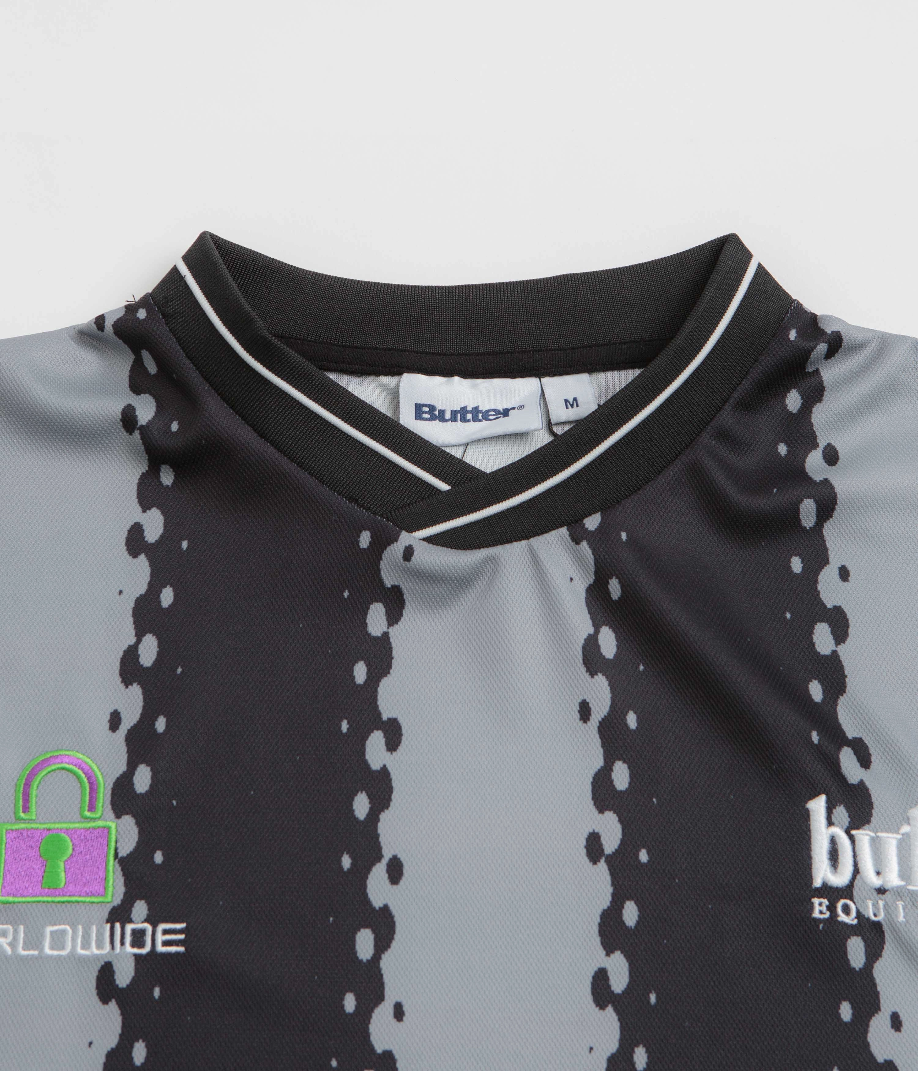 Comfortable Weave Anti Pill Surface Butter Goods All City Long Sleeve Jersey - Black / Charcoal