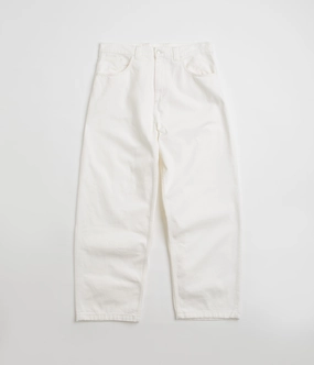 Carhartt Brandon Pants - White Rinsed Workwear Low Rise Fit