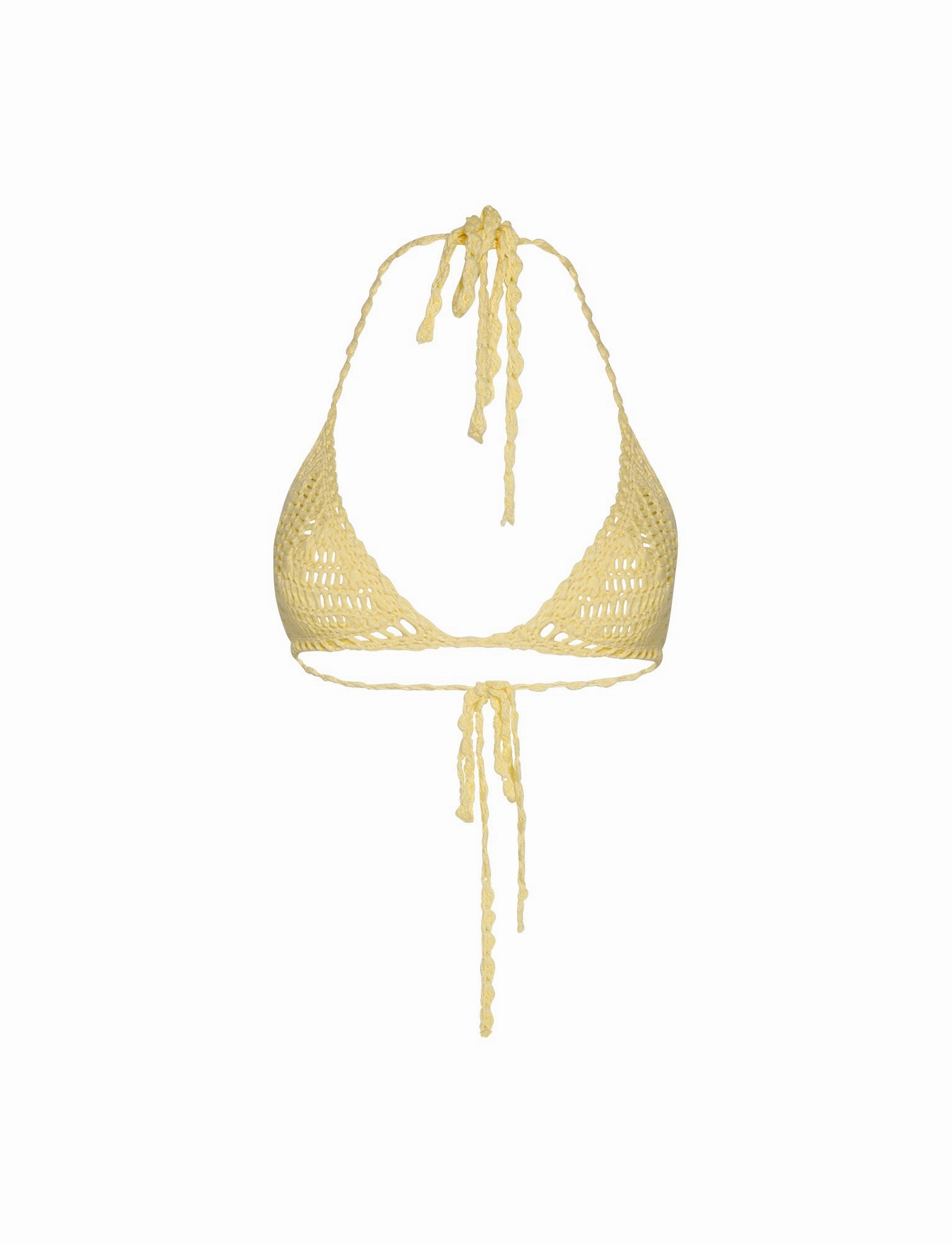 Lightweight-material Flexible Cup Insert CORA BIKINI TOP - YELLOW : LEMON