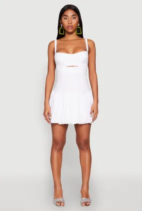 Iris Poplin Keyhole Front Bubble Hem Dress Soft and Smooth Modern Comfort